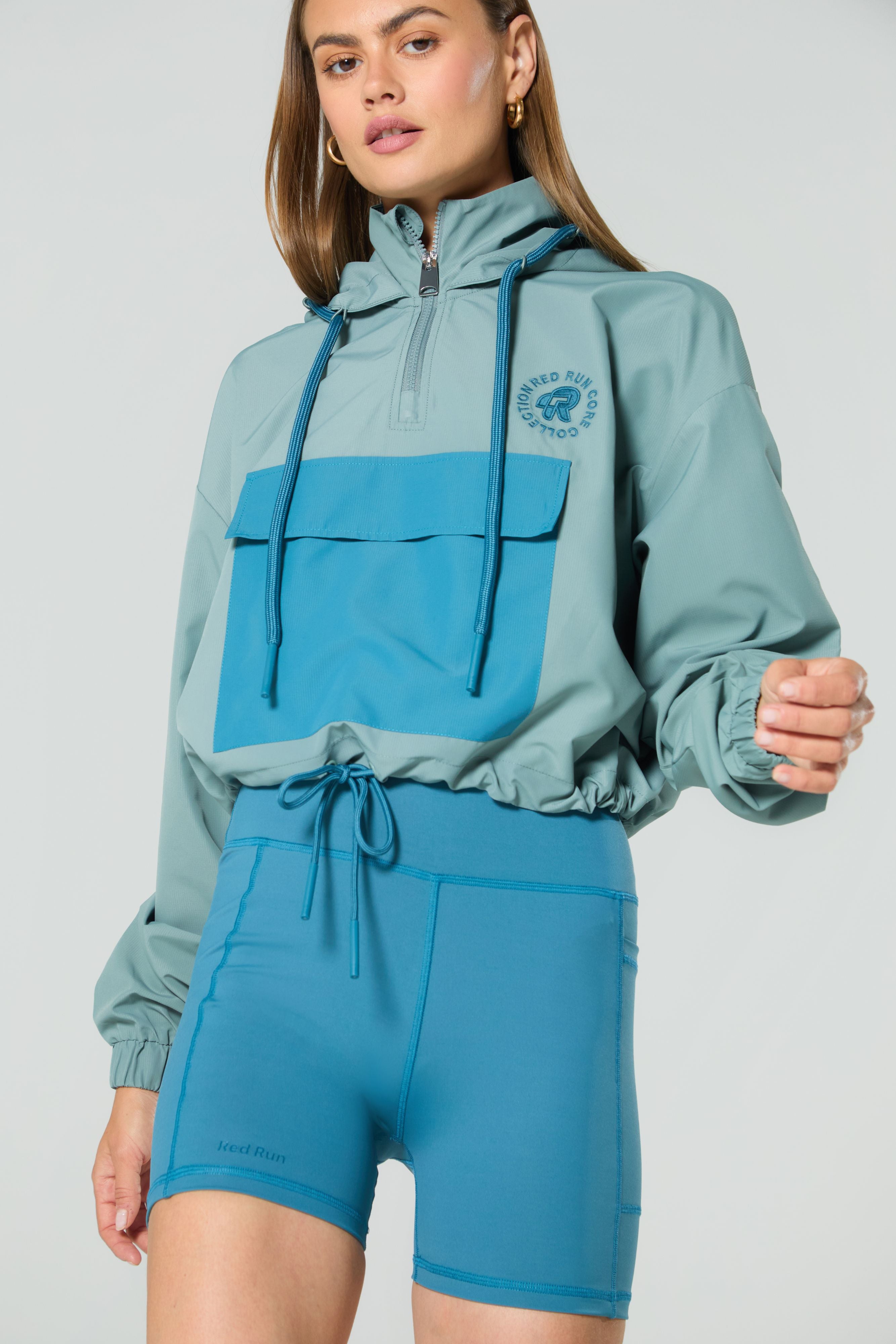 Cropped Windbreaker - Core Stormy Sea
