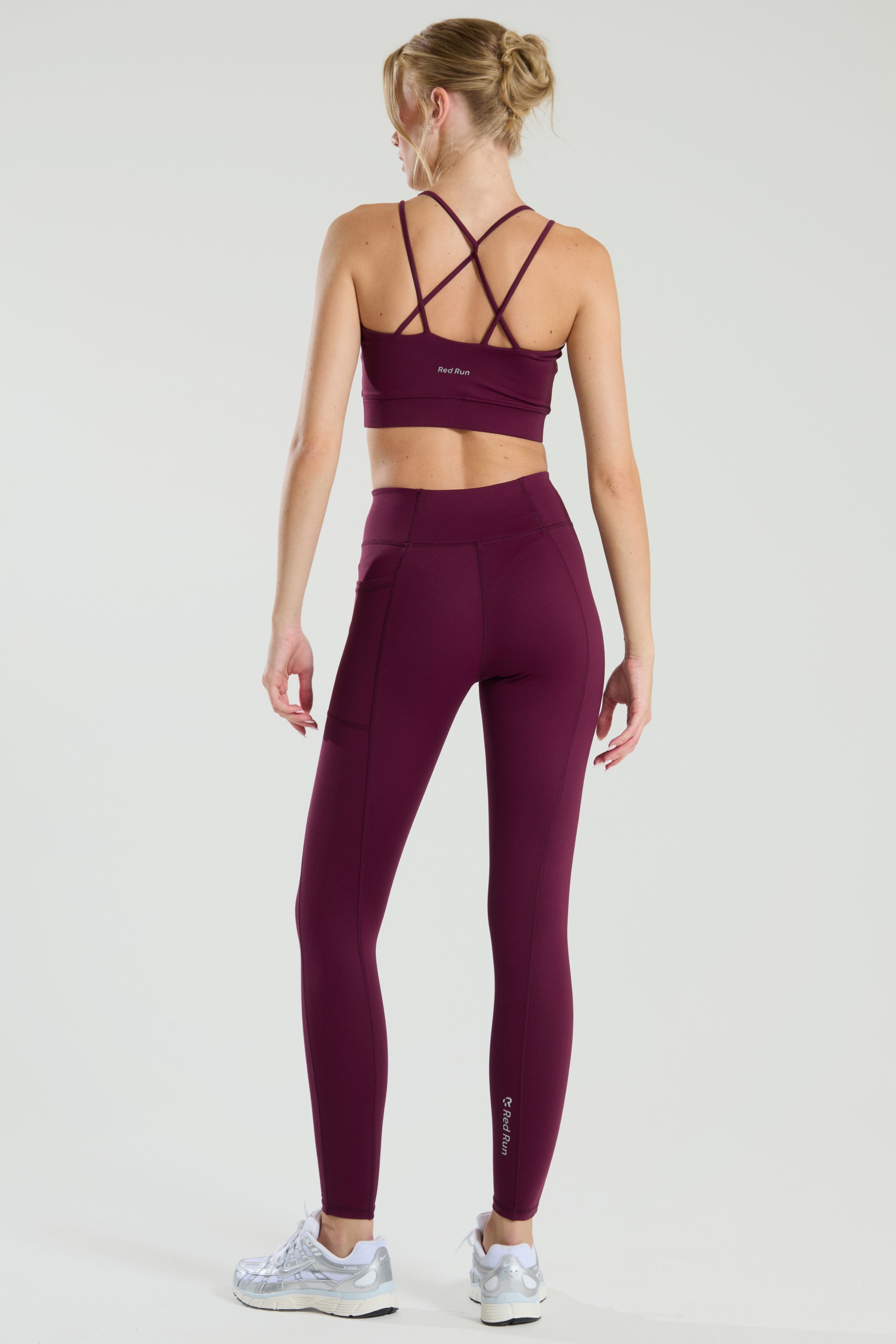 Active Strappy Workout Bra - Burgundy