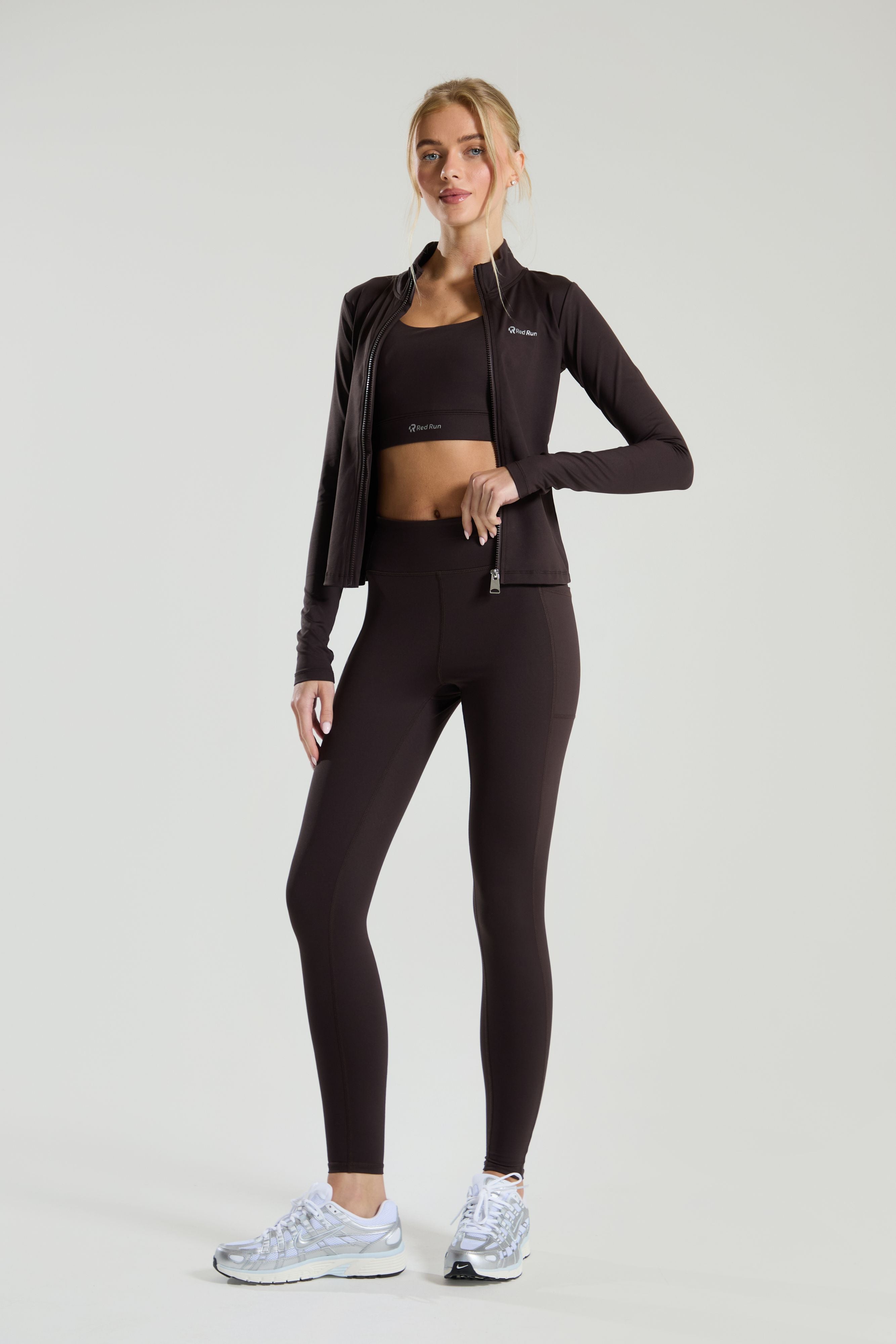Active Technical Full Zip Top - Espresso