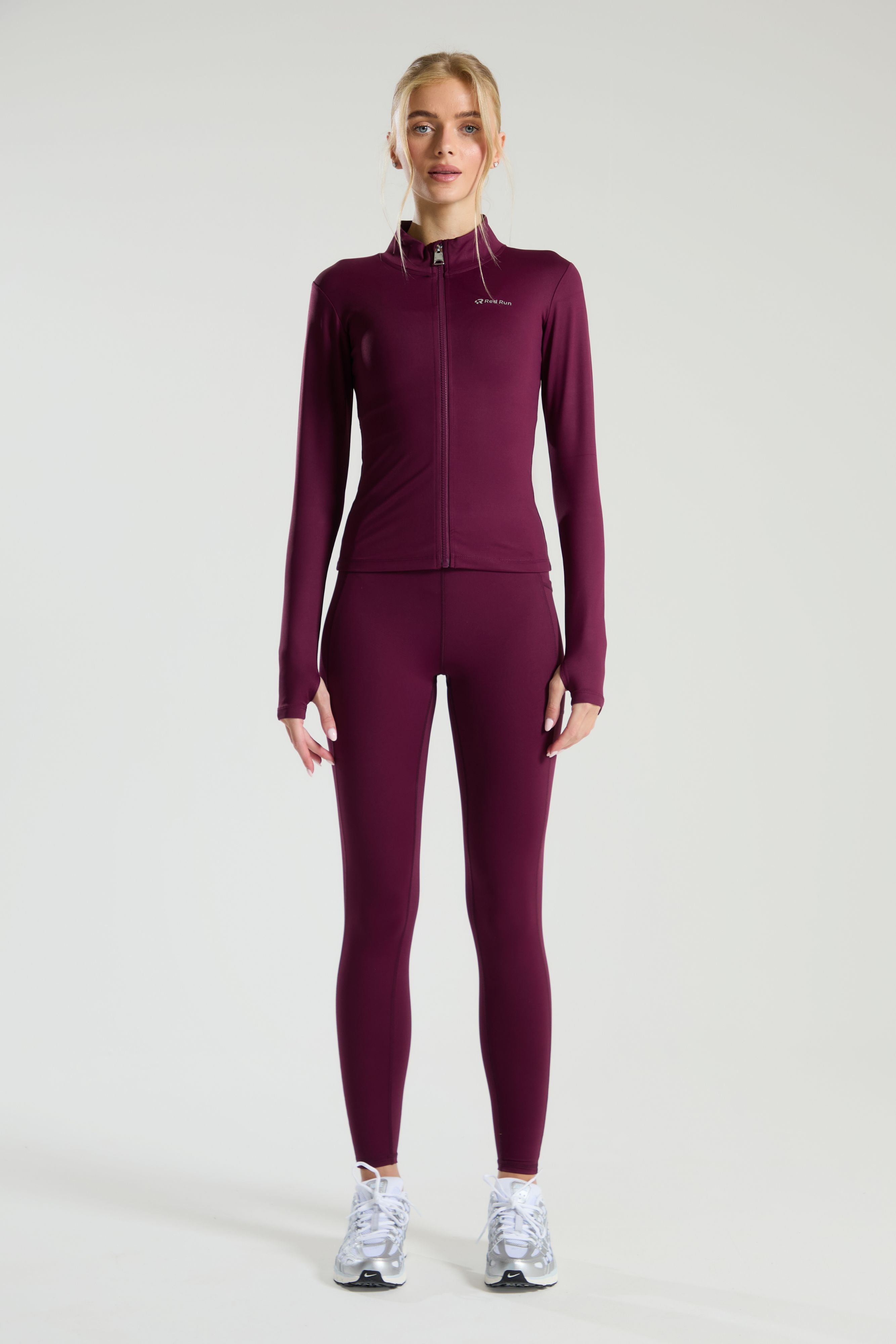 Active Technical Full Zip Top - Burgundy