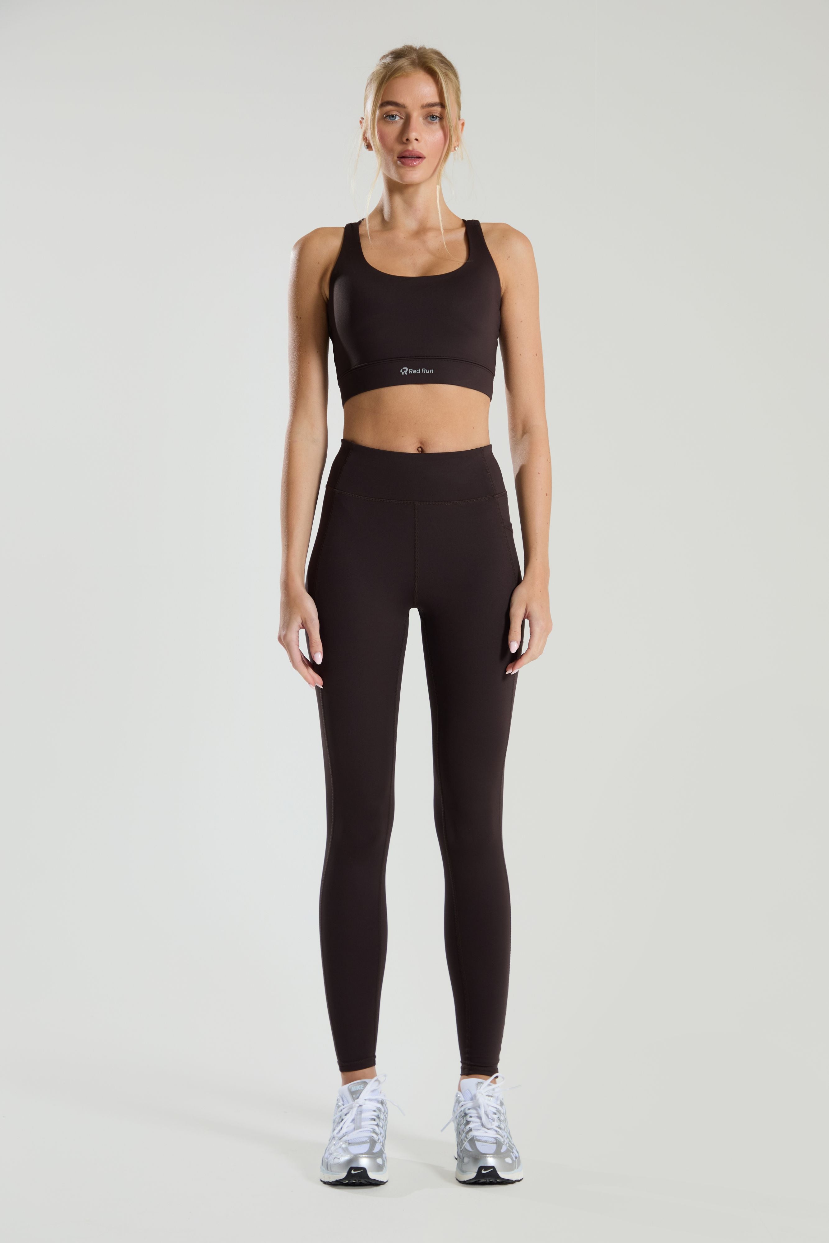 Active Strappy Workout Bra - Espresso