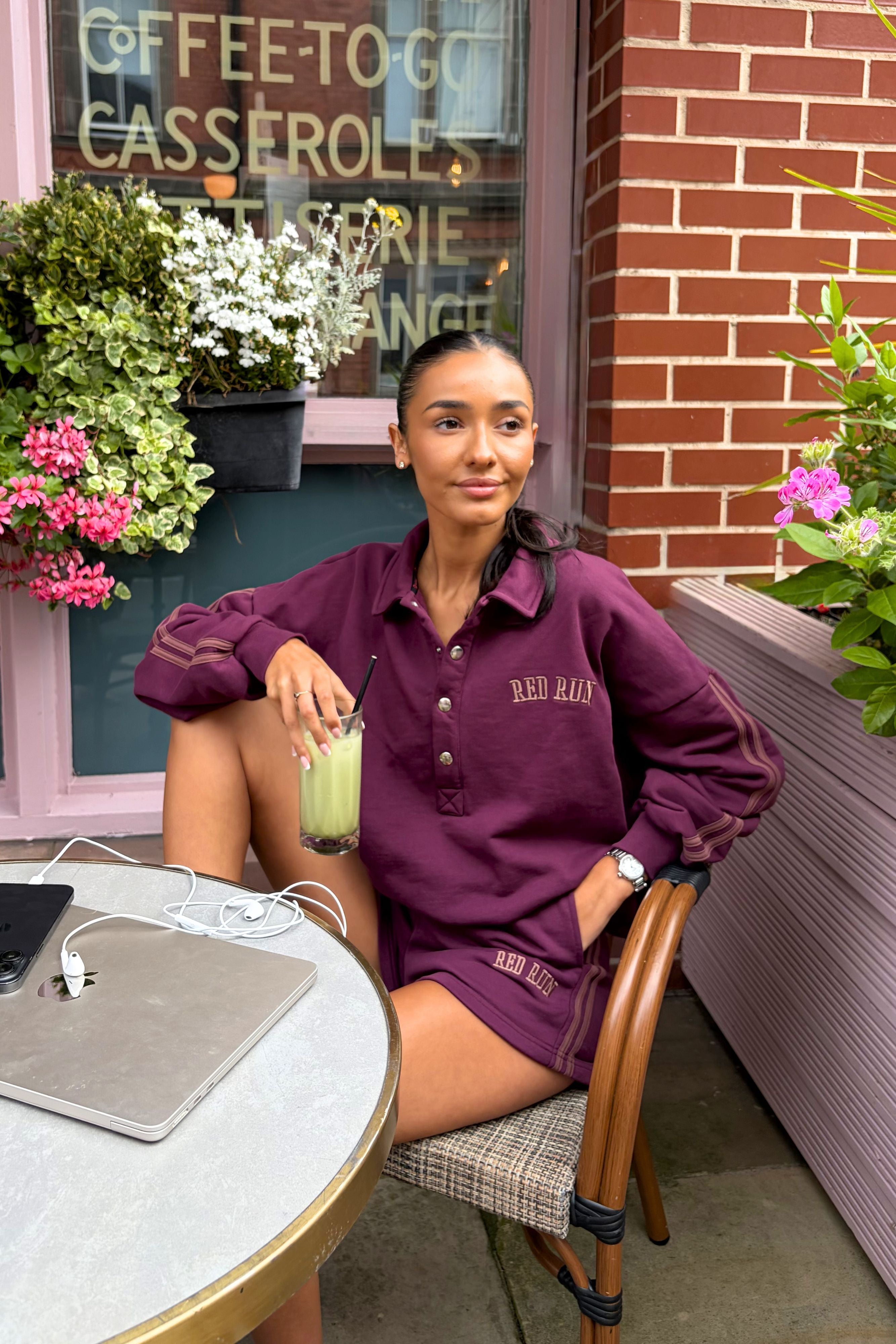 Active Striped Rugby Sweater - Burgundy