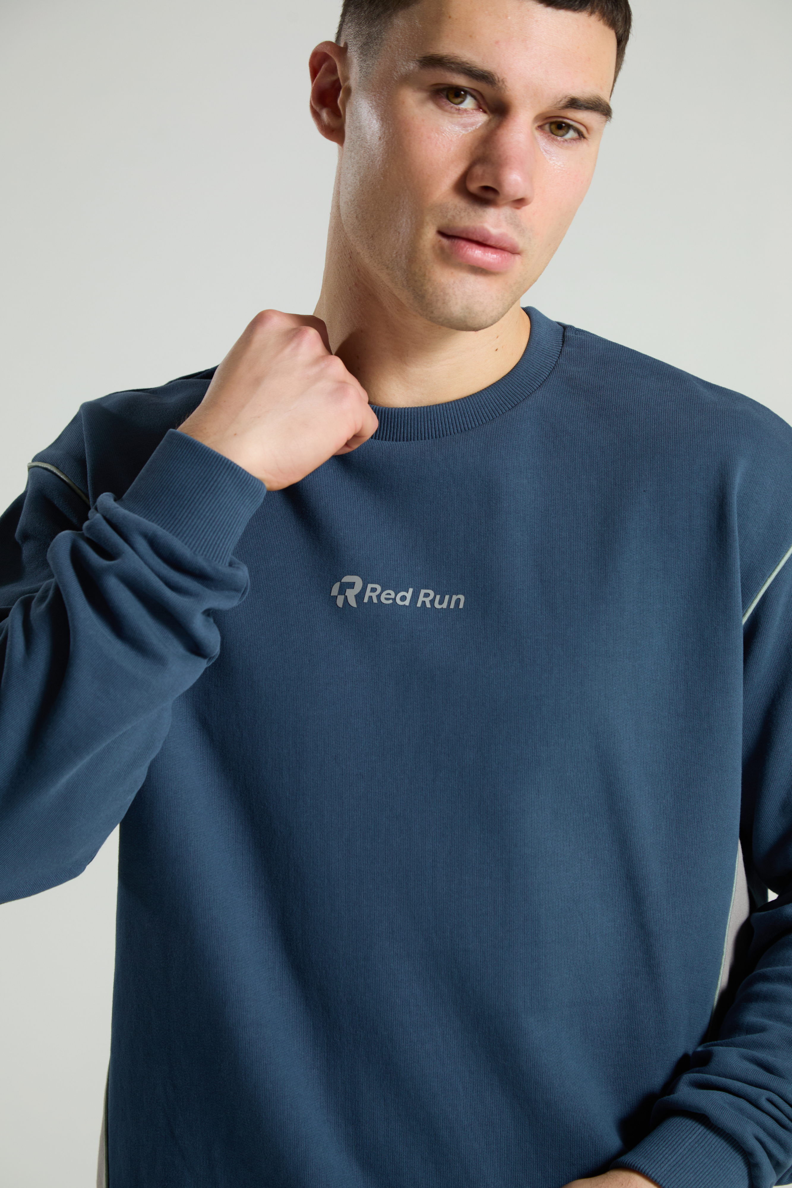 Men's Crew Sweater: Range 2 - Aqua Edge