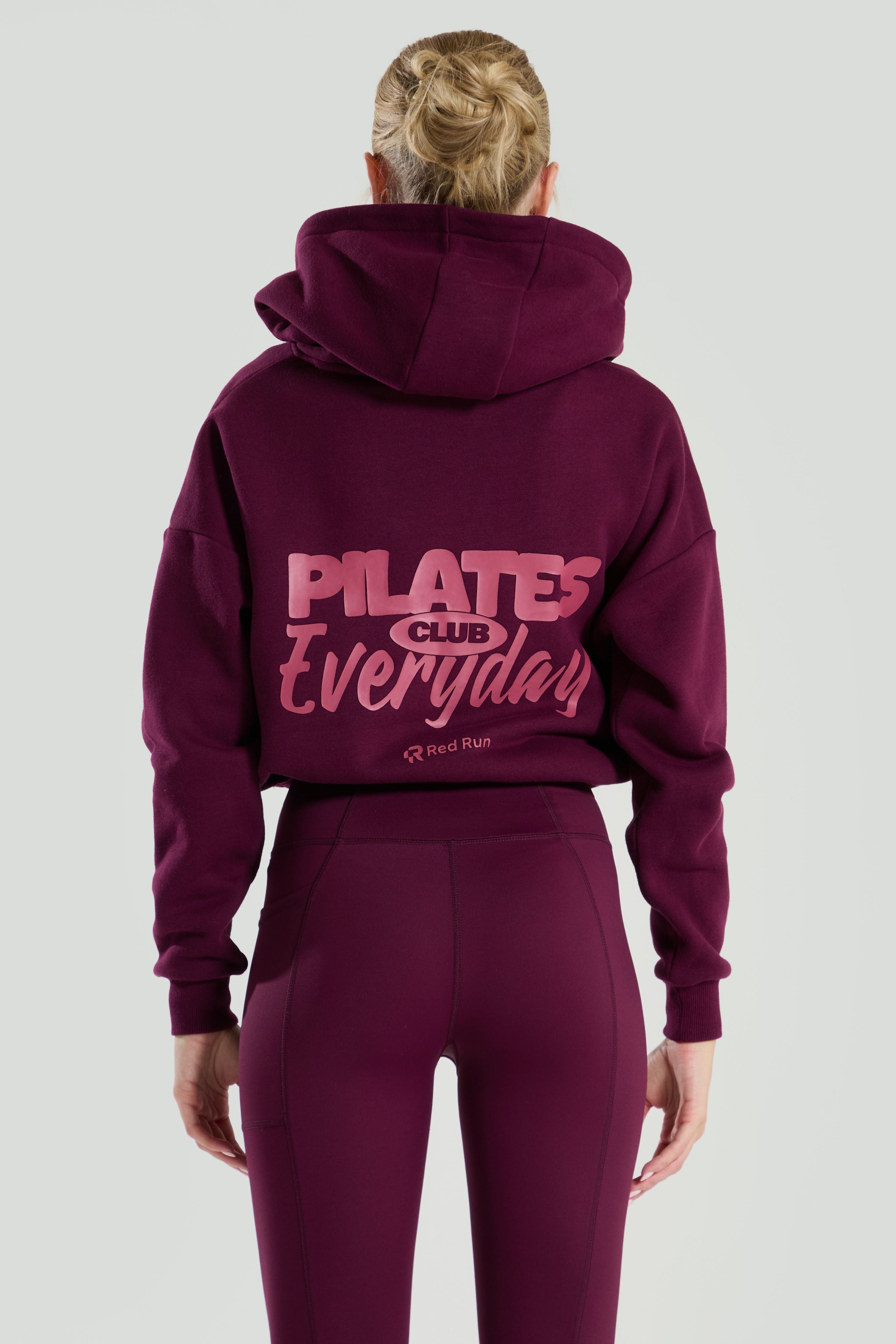 Active Cropped Hoodie - Burgundy