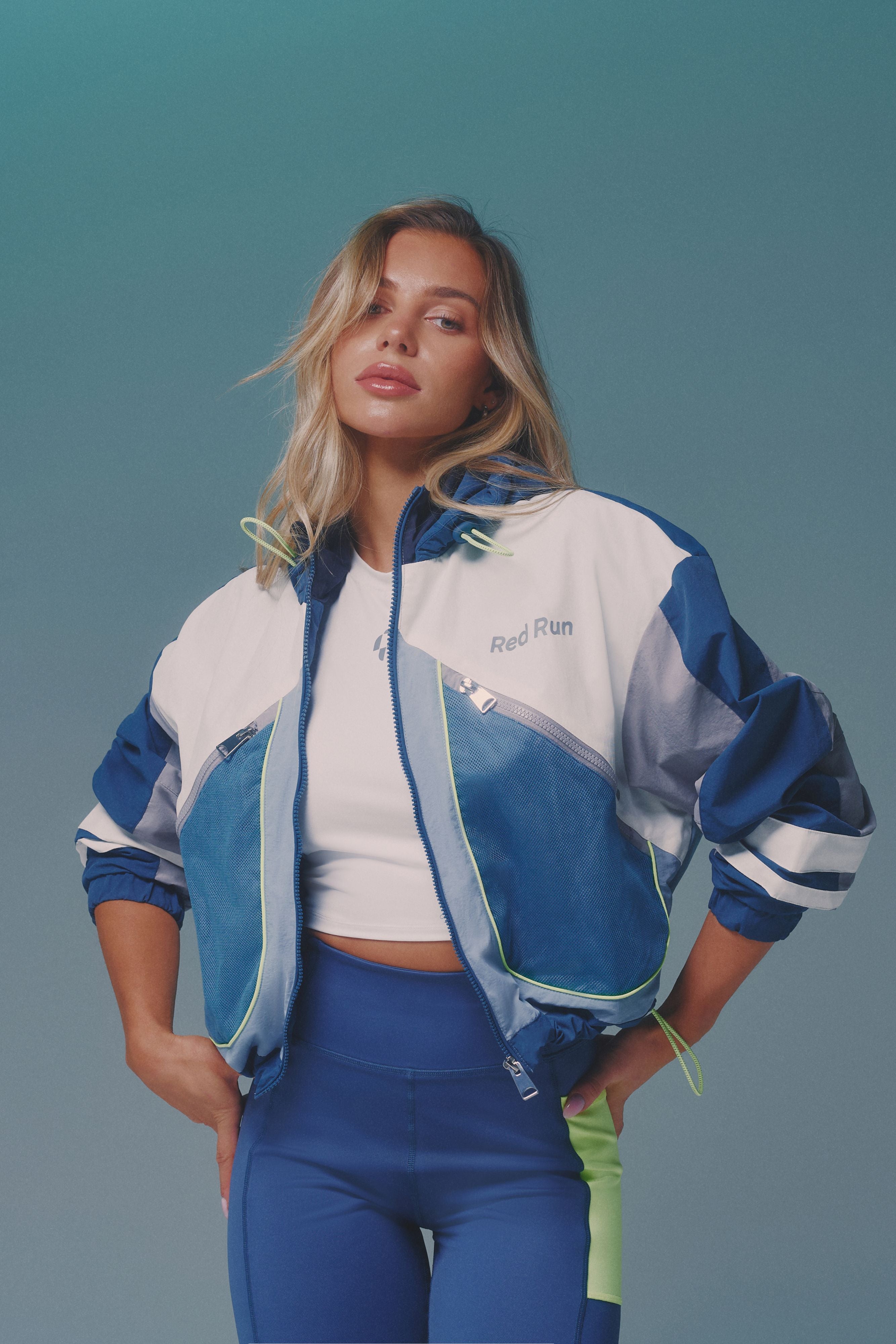Nylon Track Jacket - Sky Volt