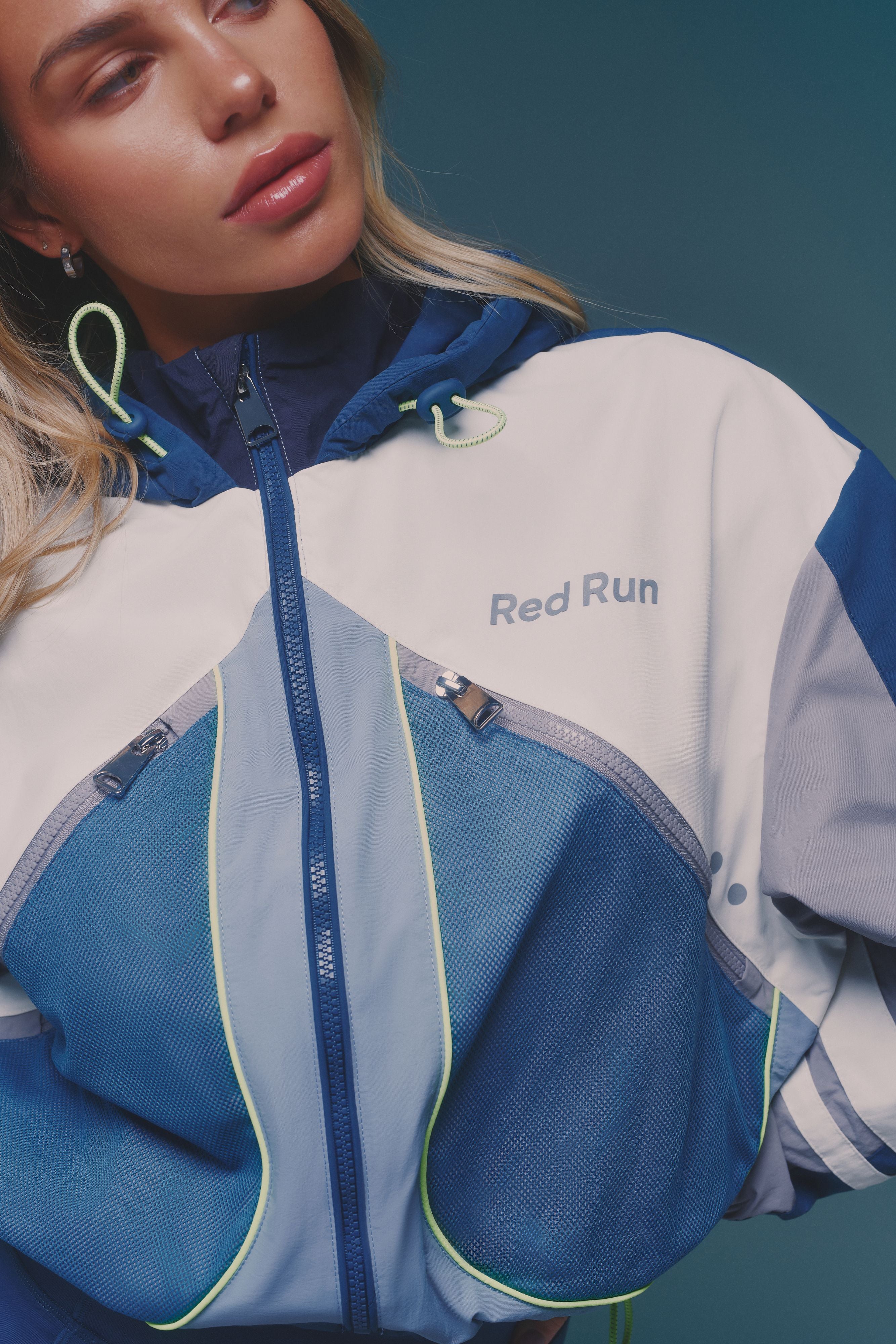 Nylon Track Jacket - Sky Volt