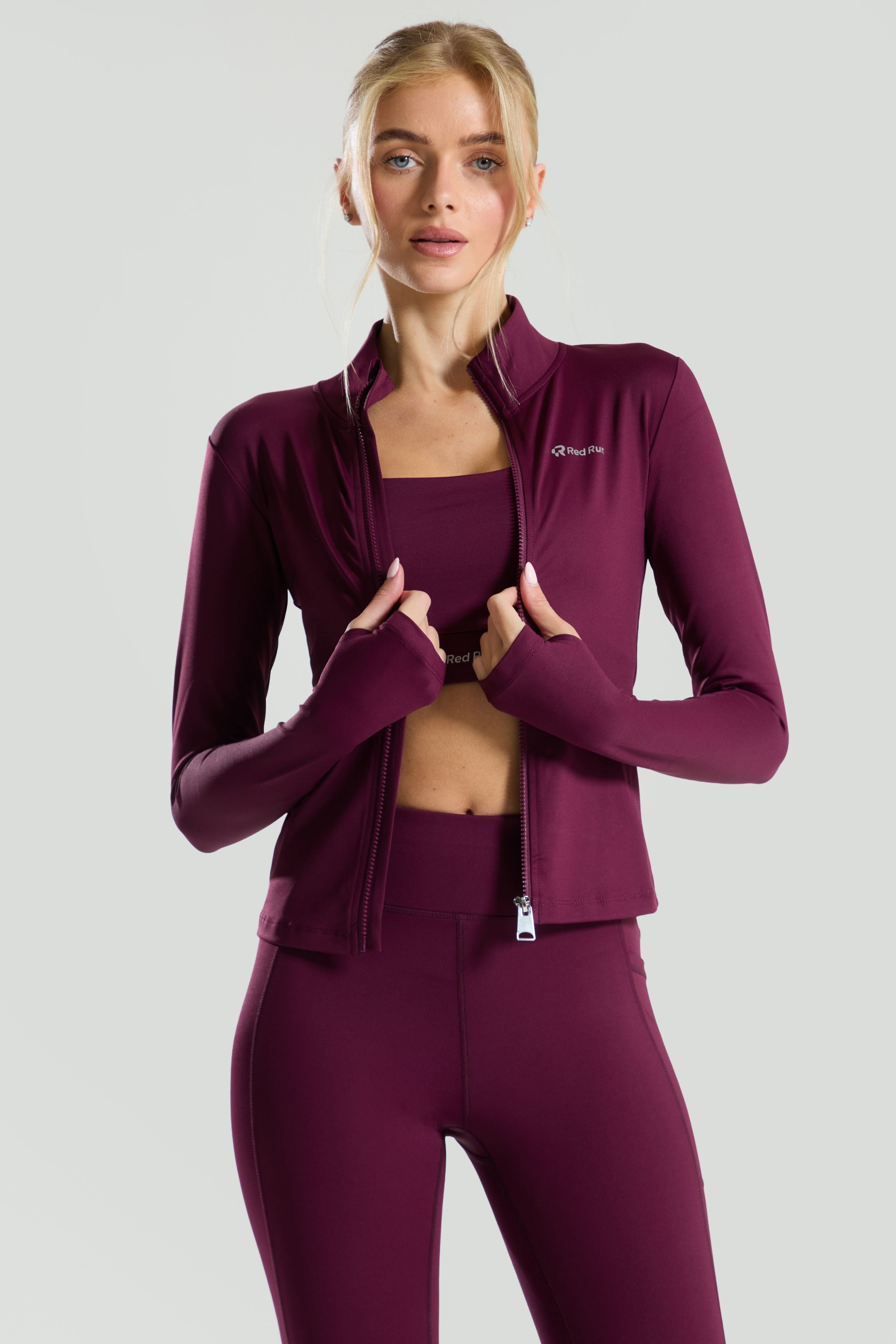 Active Technical Full Zip Top - Burgundy
