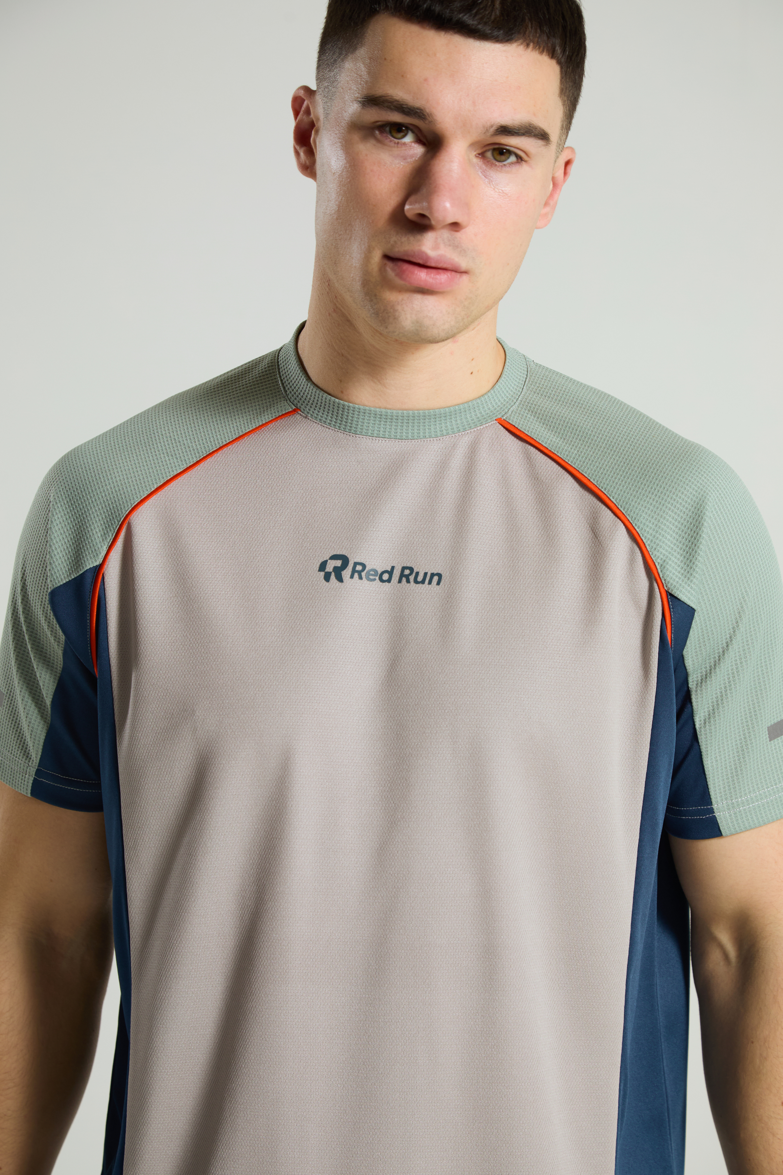 Men's Technical Power Tee: Range 2 - Aqua Edge - Grey