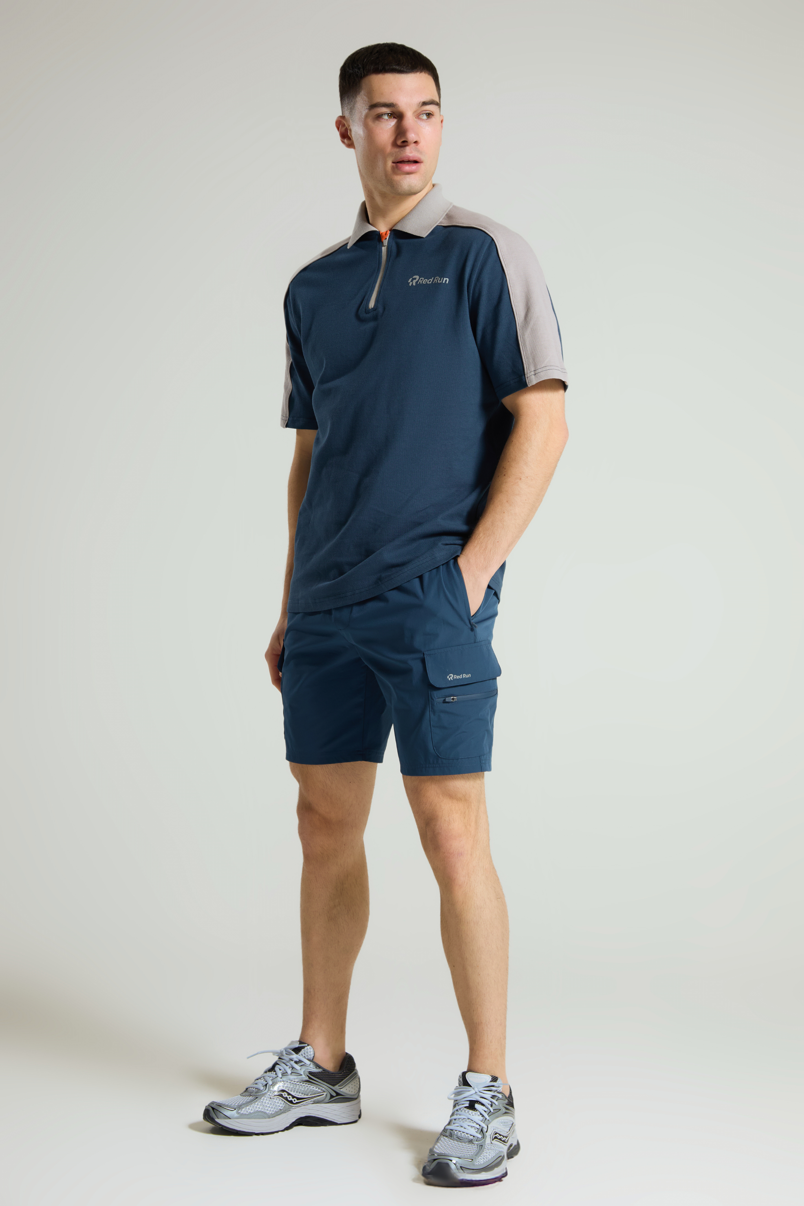 Men's Sport Zip Polo: Range 2 - Aqua Edge