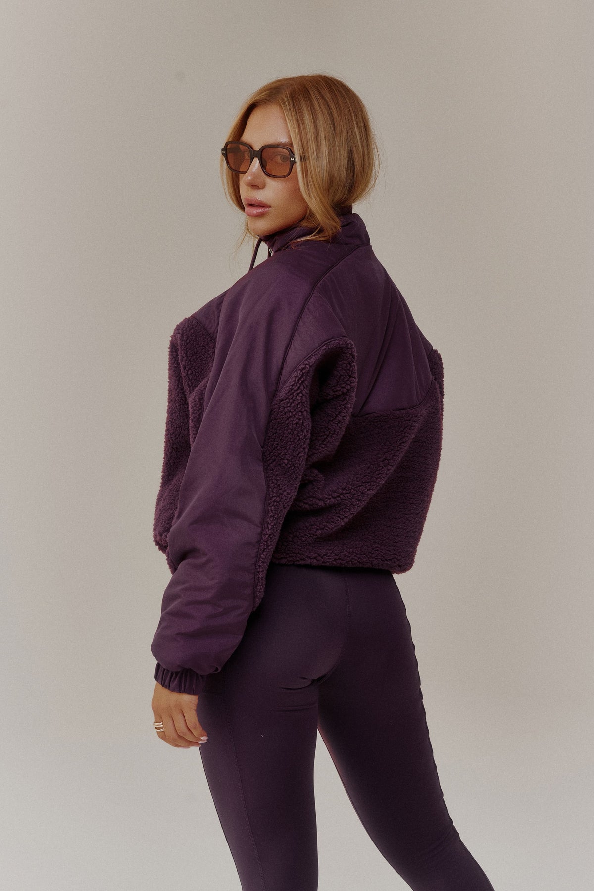Active Shearling Pullover - Dark Cherry