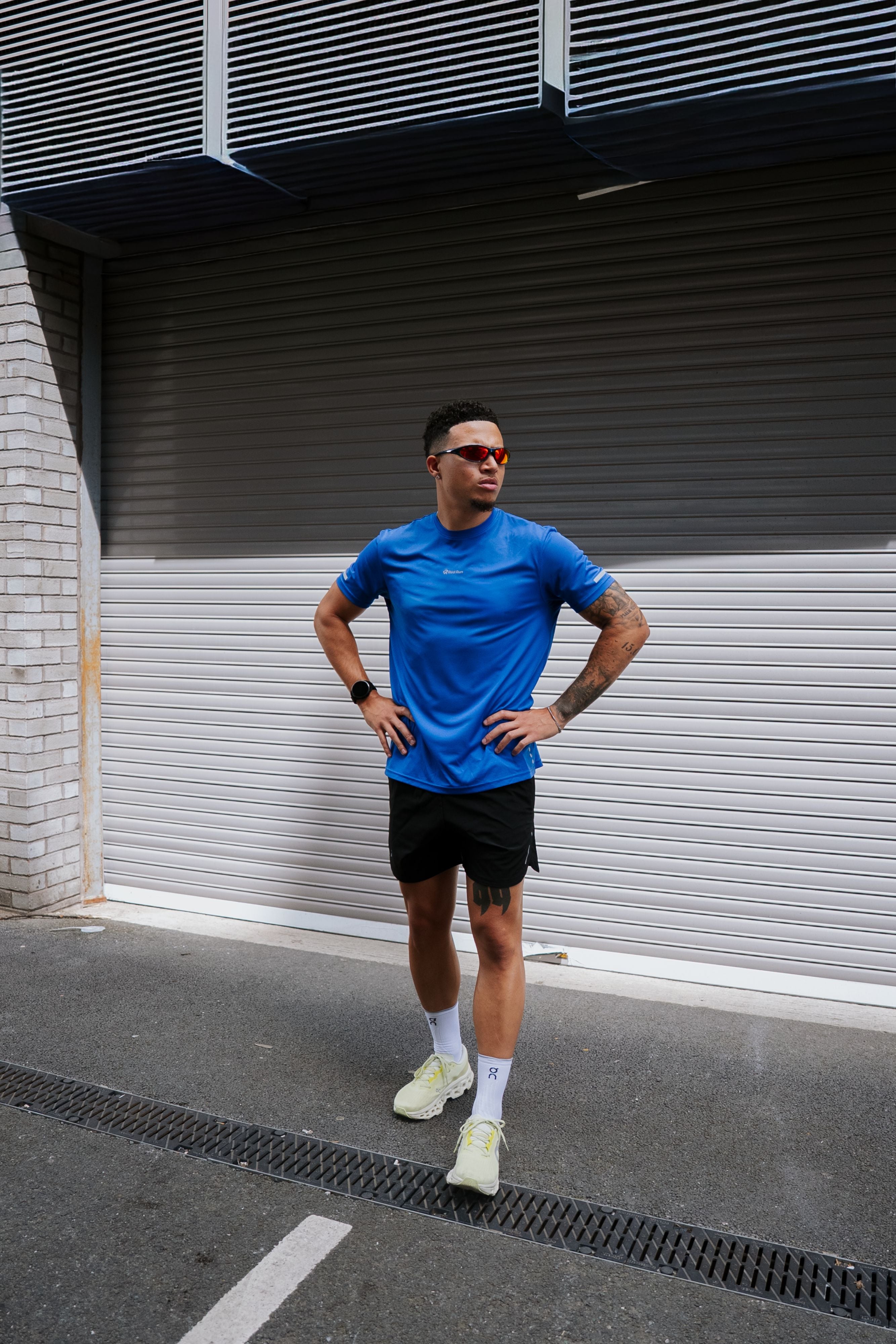 RedRun Men's Technical Runner Tee in Blue
