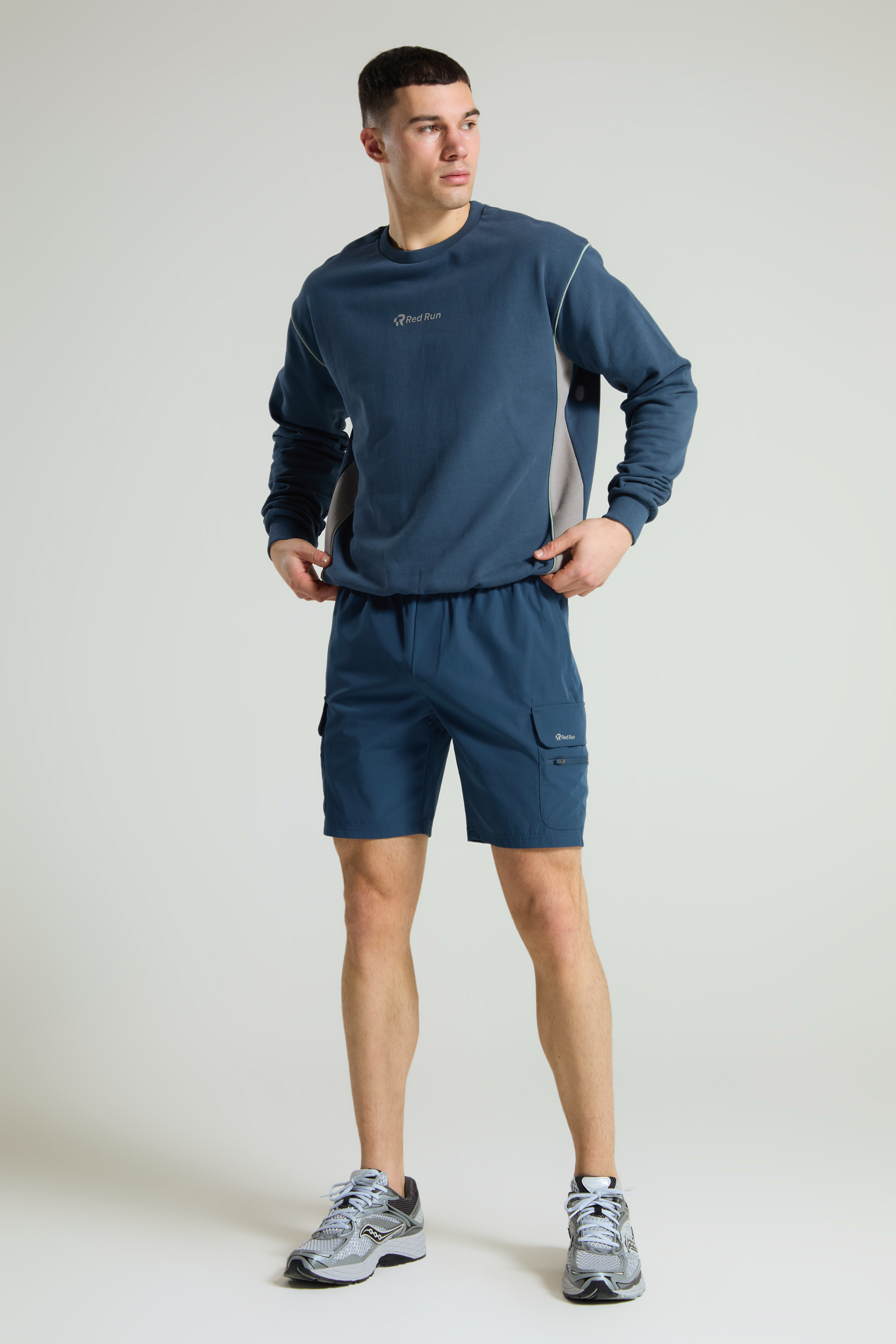 Men's Crew Sweater: Range 2 - Aqua Edge