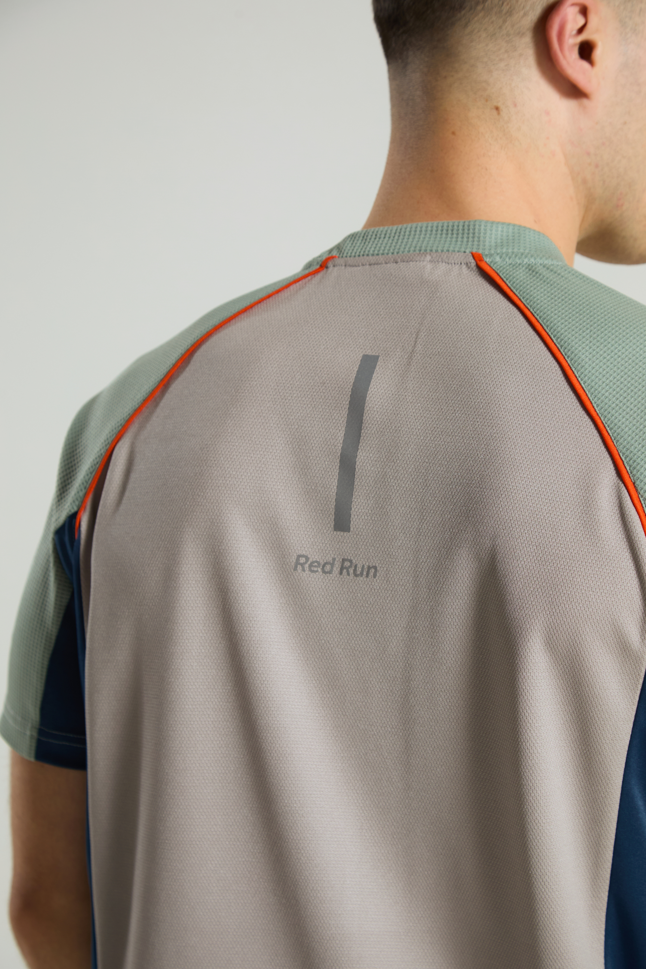 Men's Technical Power Tee: Range 2 - Aqua Edge - Grey