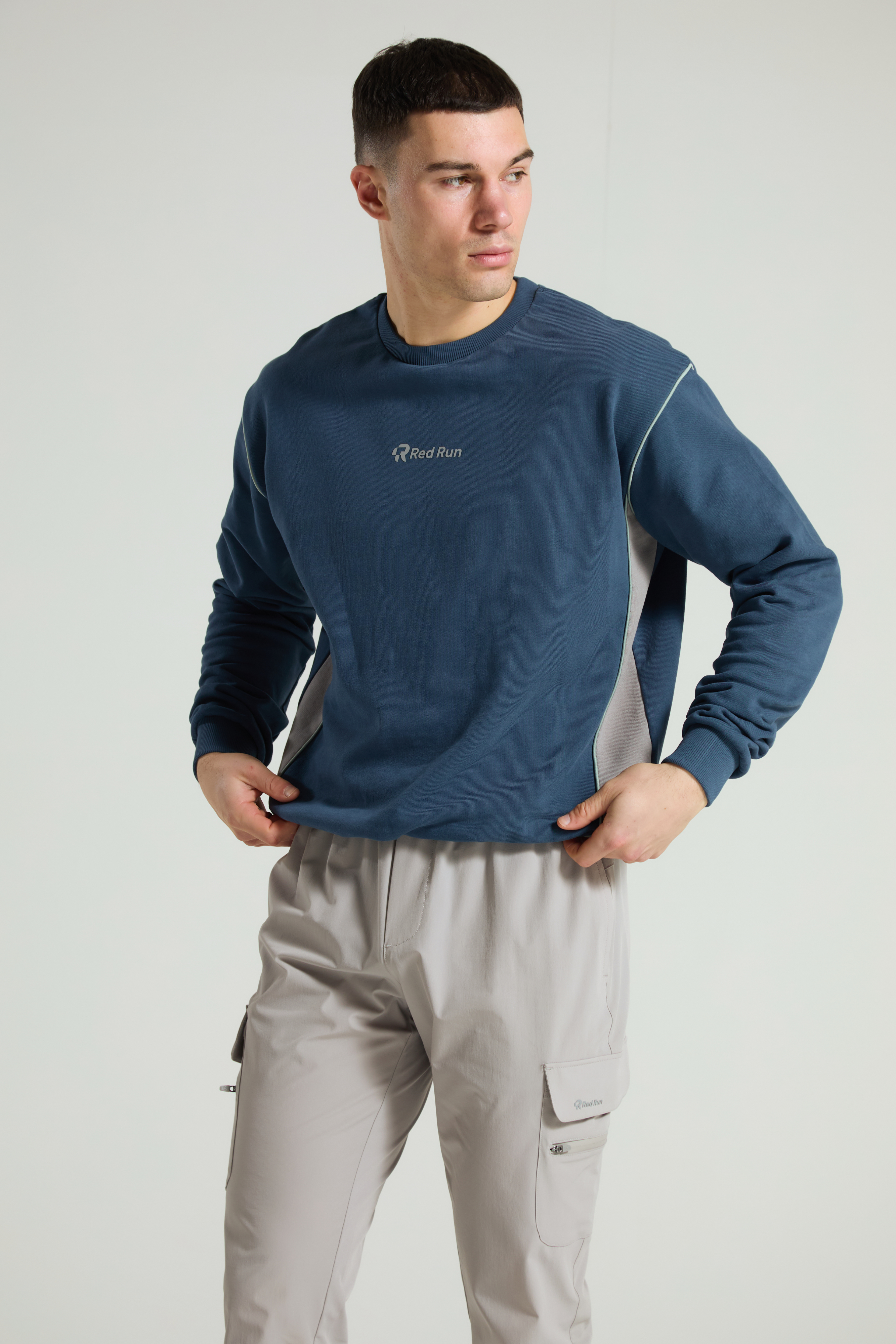 Men's Crew Sweater: Range 2 - Aqua Edge