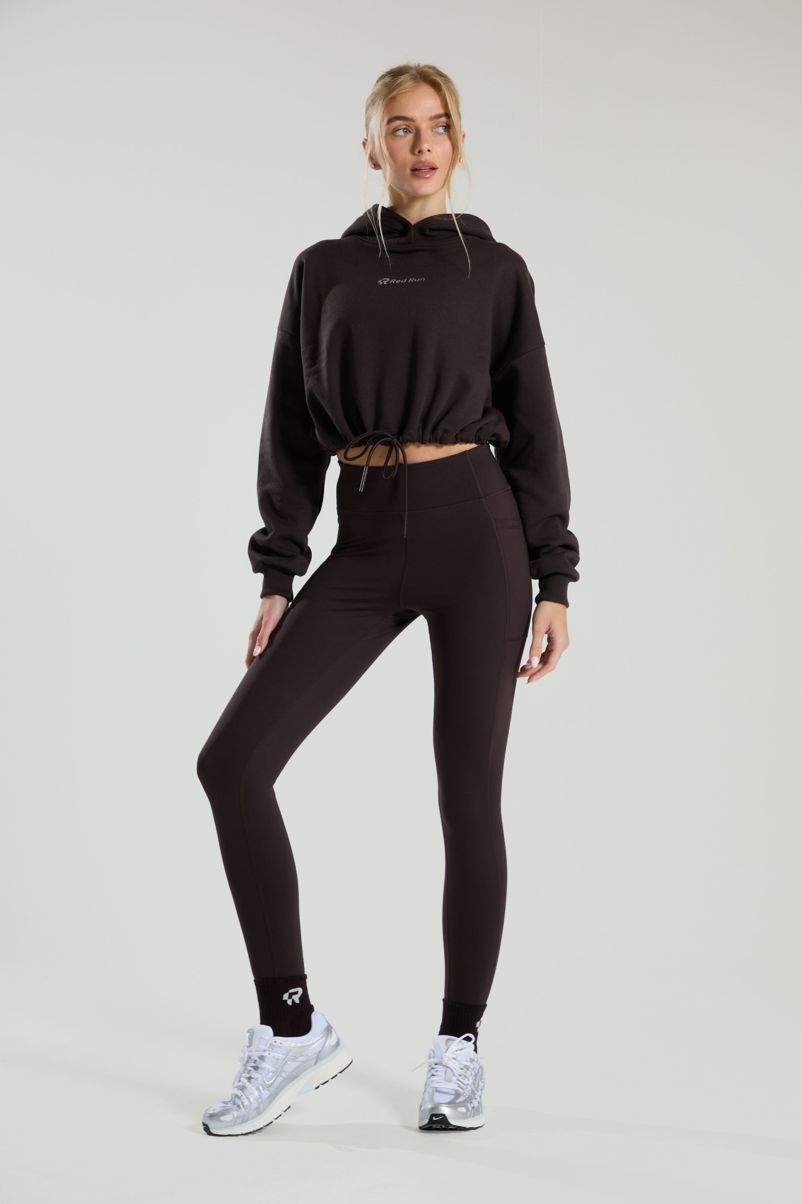 Active Cropped Hoodie - Espresso