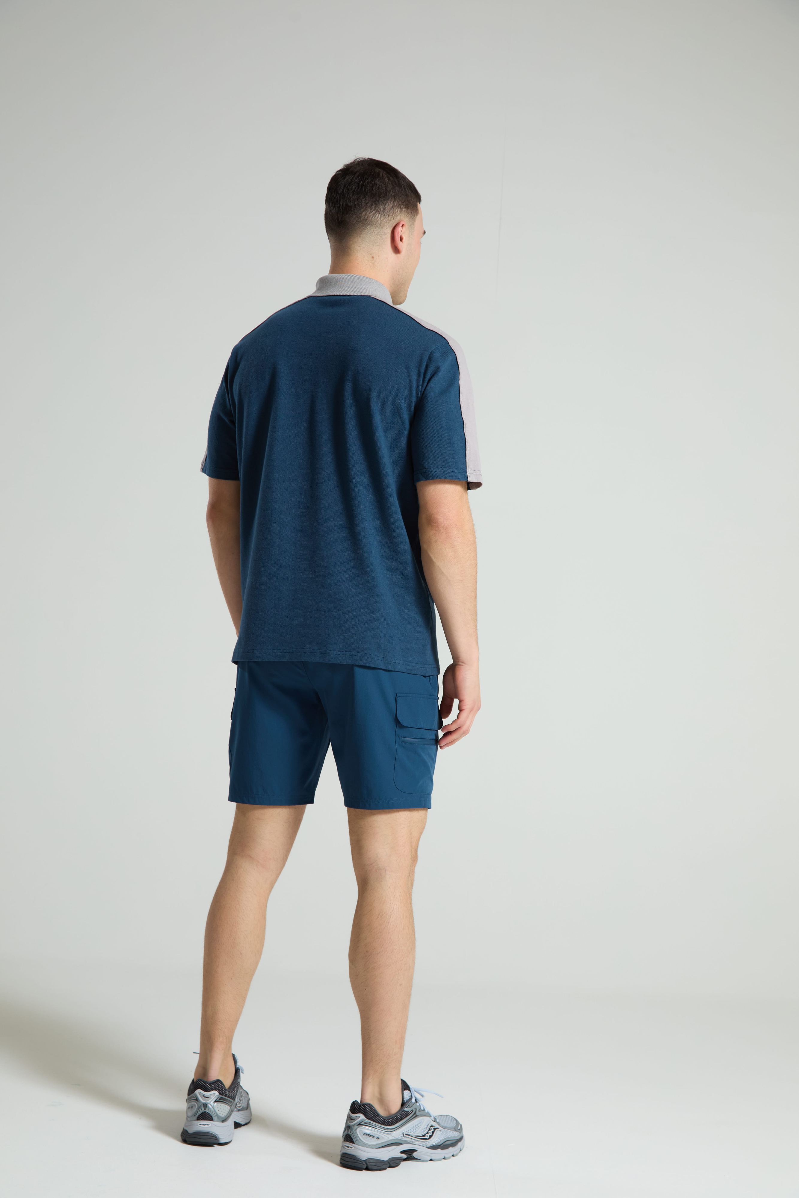 Men's Sport Zip Polo: Range 2 - Aqua Edge