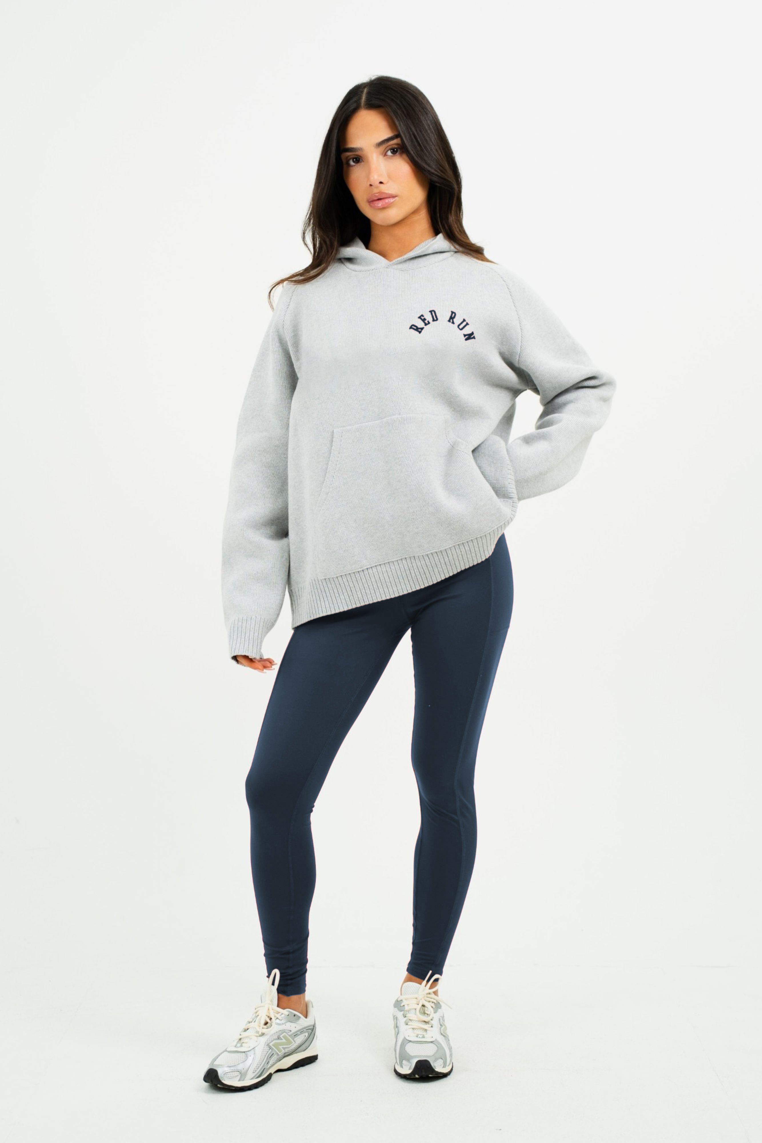 Knit Hoodie - Grey Melange/Slate Grey - Sweater