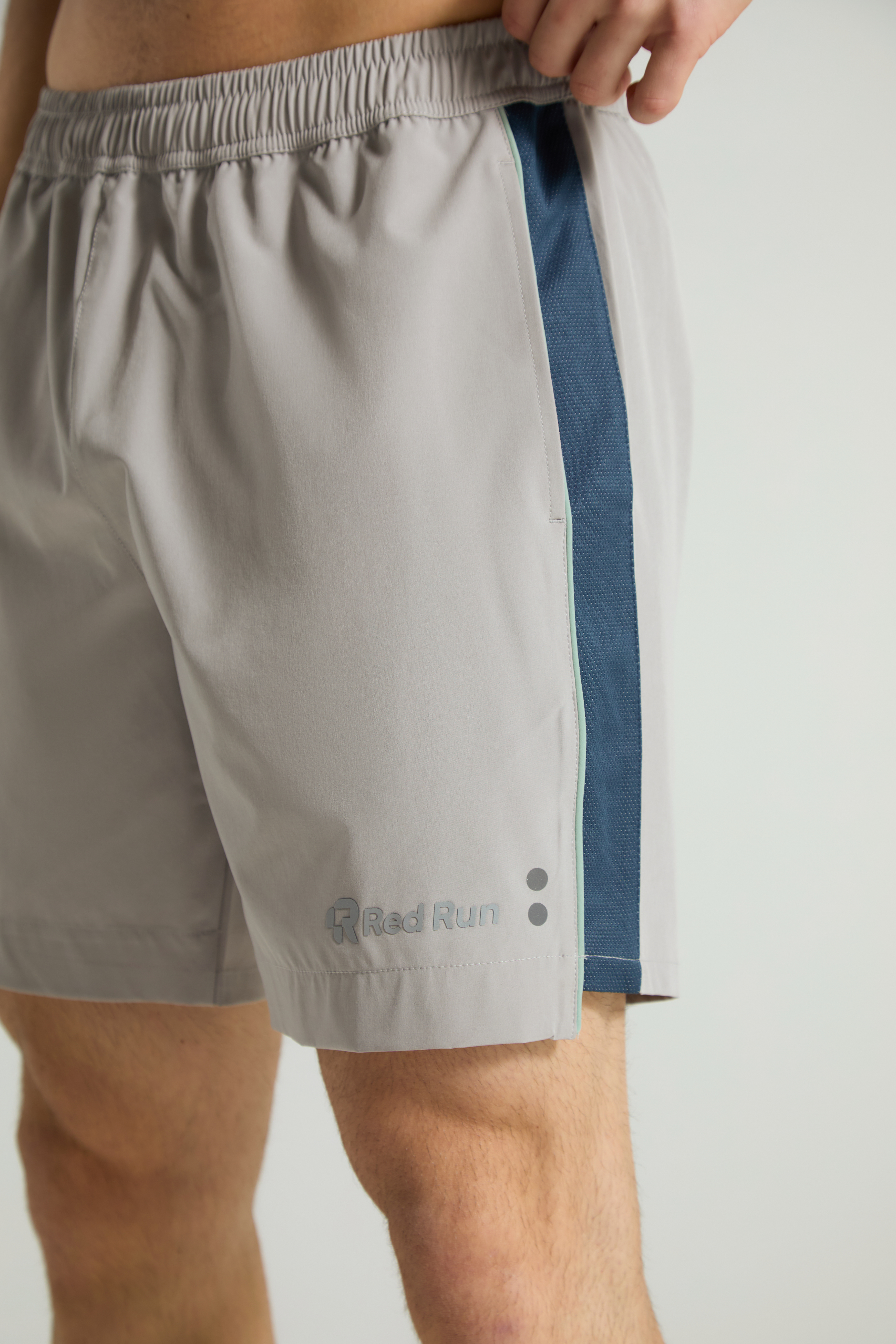 Men's Panelled Sports Short: Range 2 - Aqua Edge - Grey