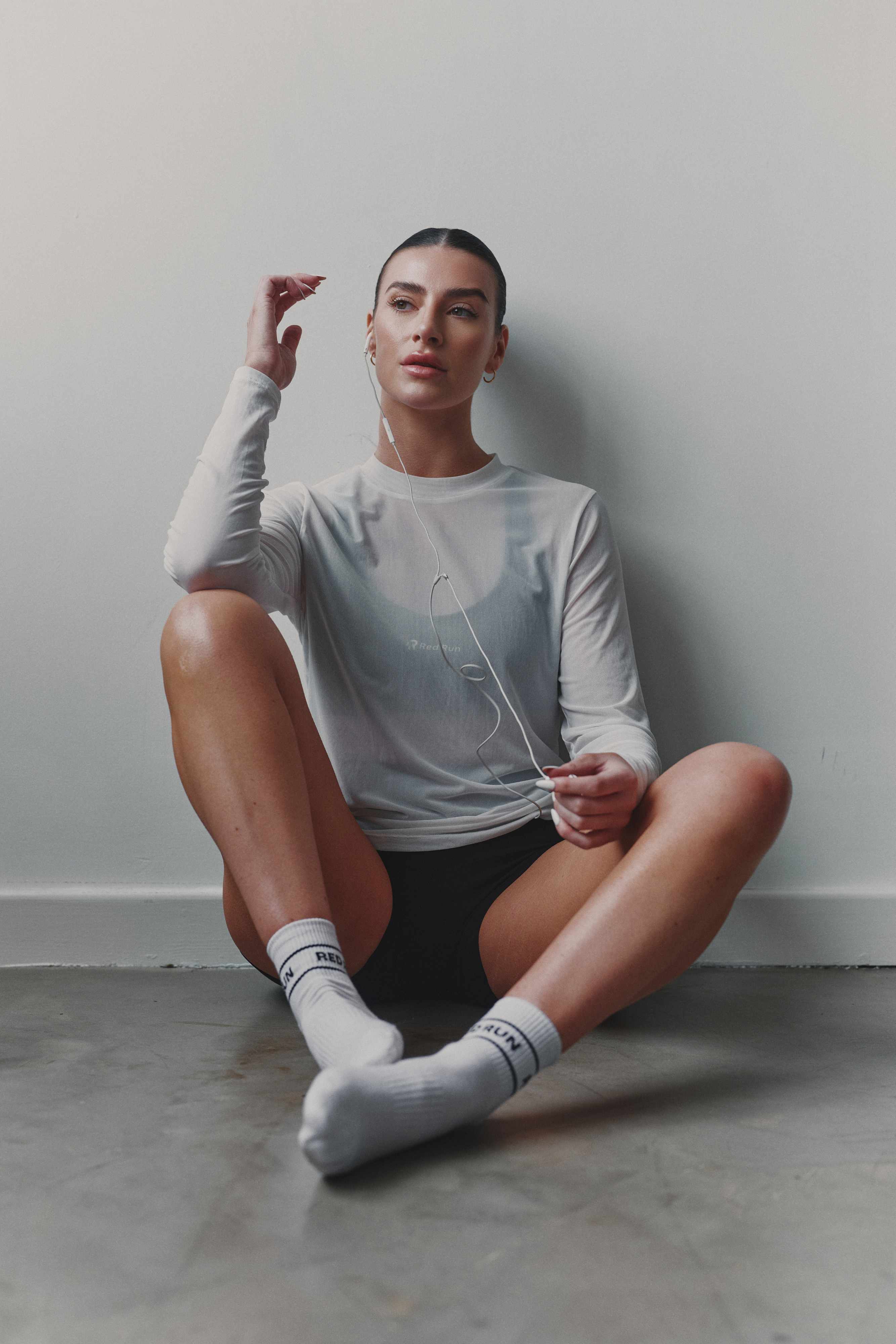 Active Sheer Long Sleeve Top - White