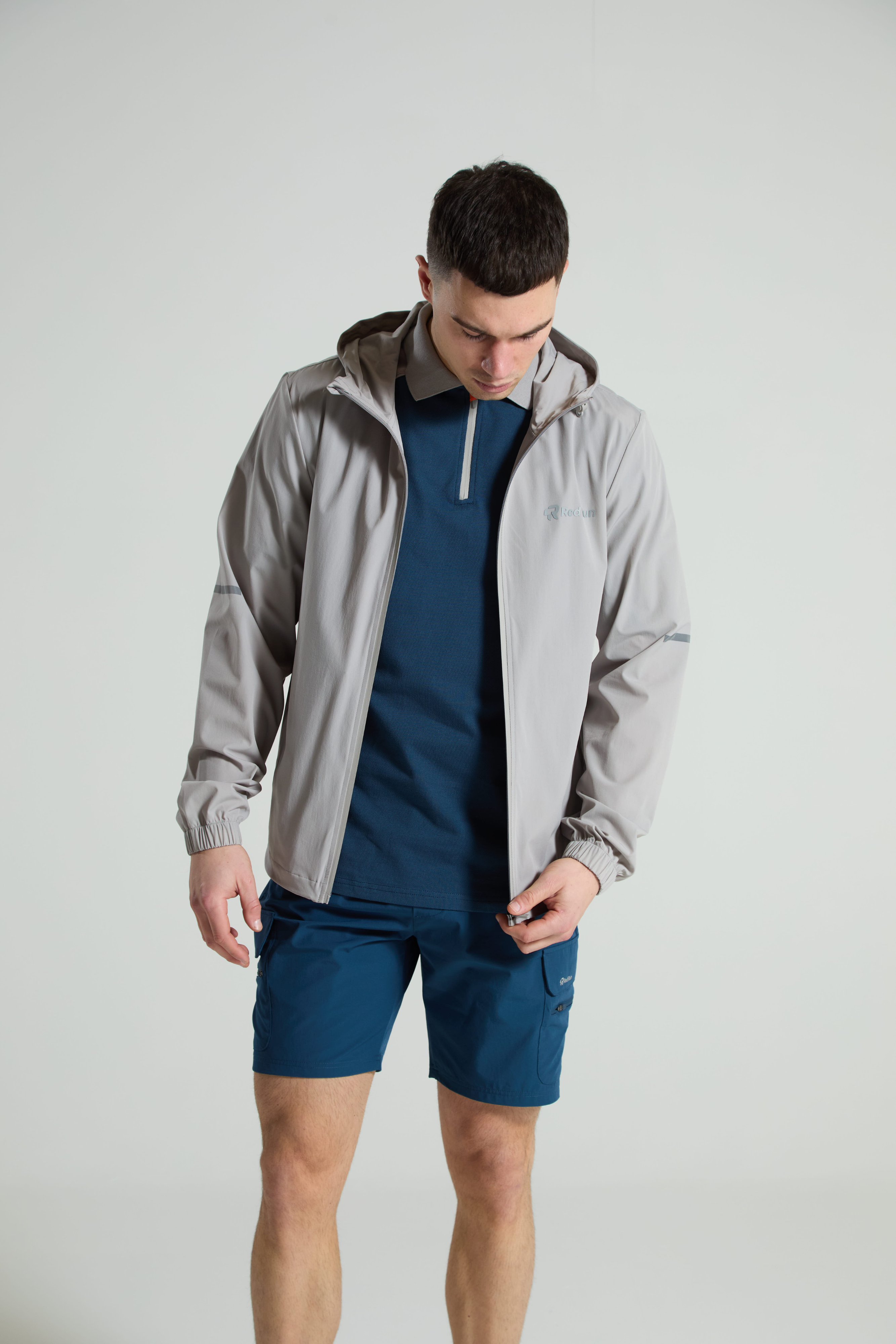 Men's Sport Zip Polo: Range 2 - Aqua Edge