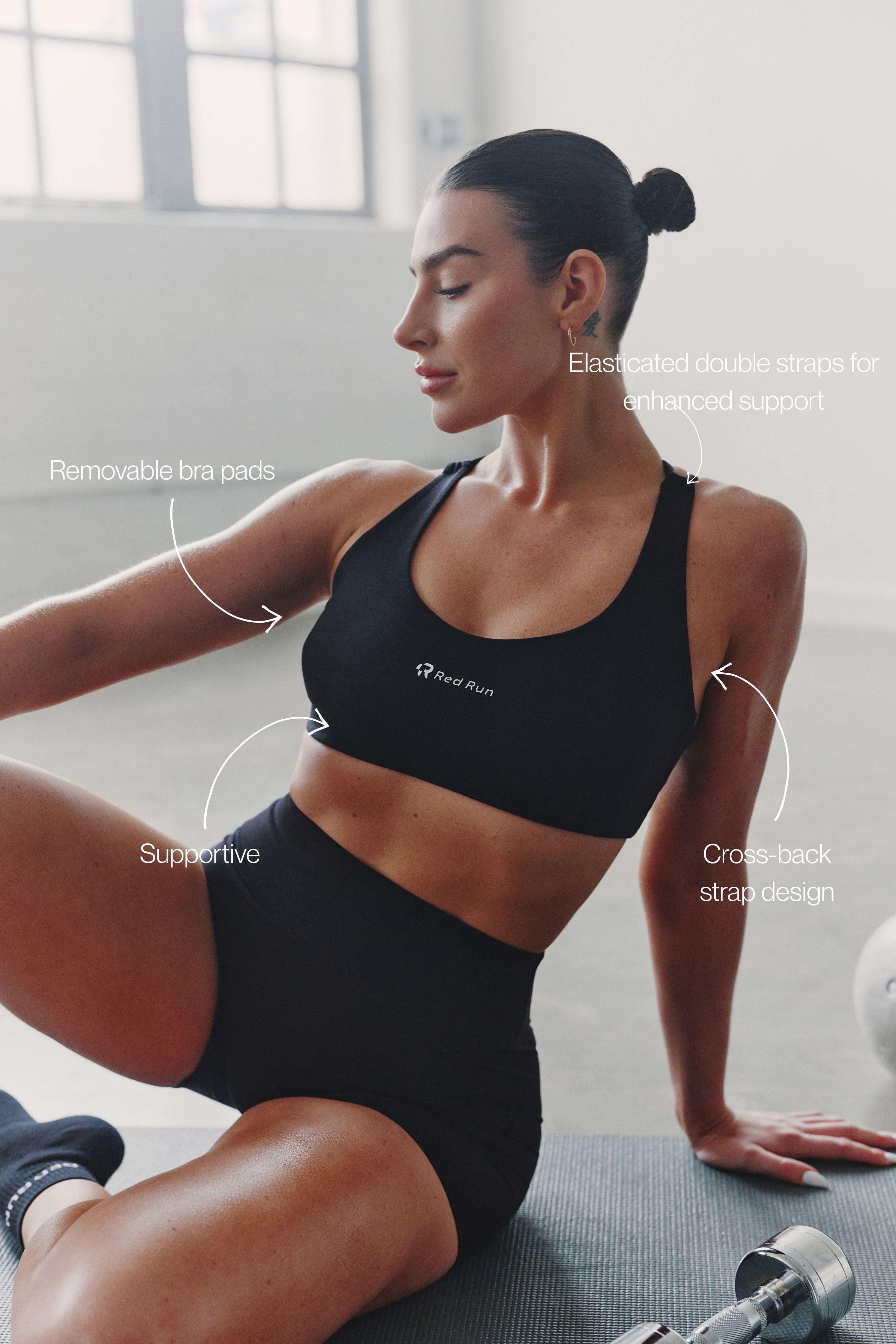 Active Elevate Strappy Workout Bra - Black