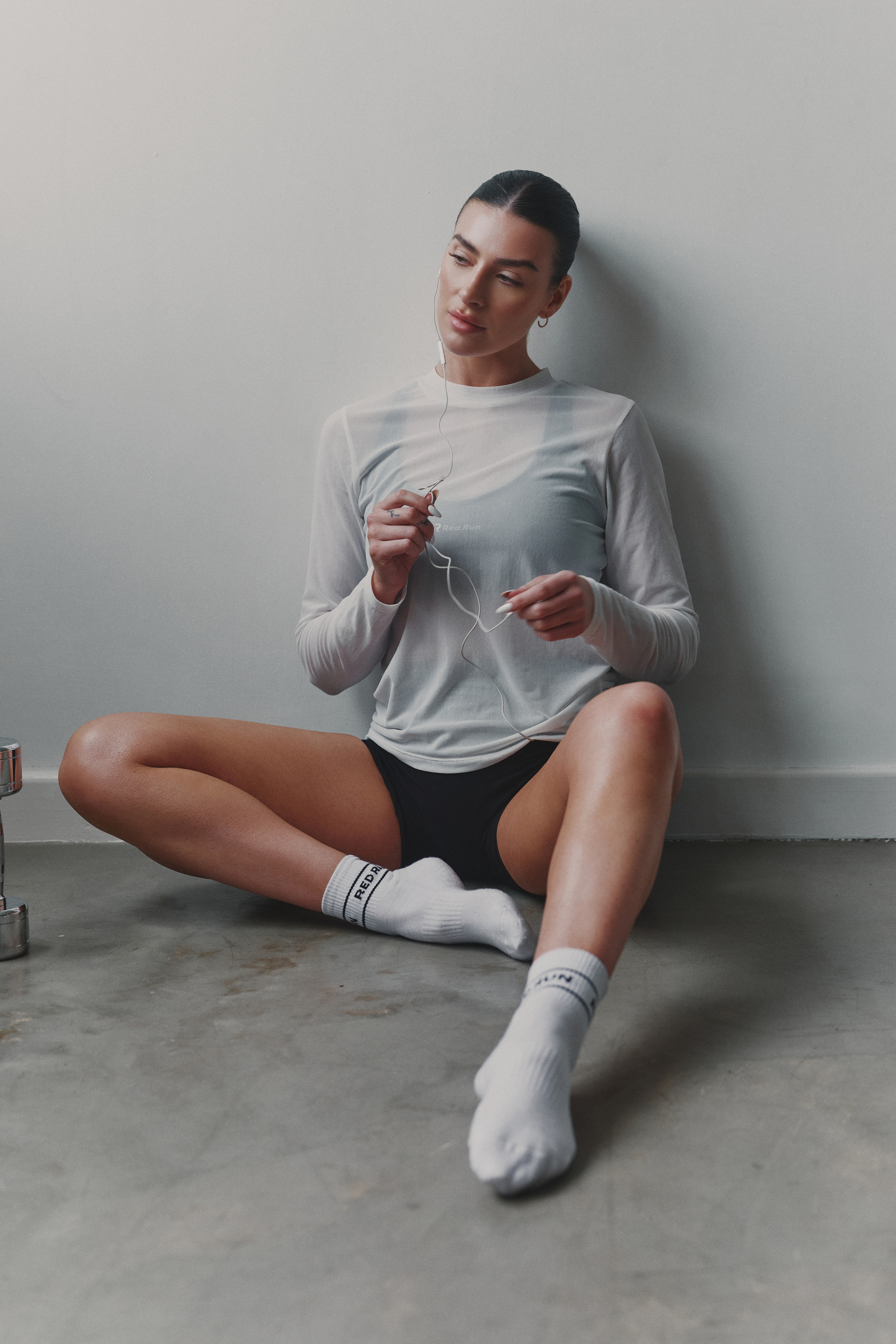 Active Sheer Long Sleeve Top - White