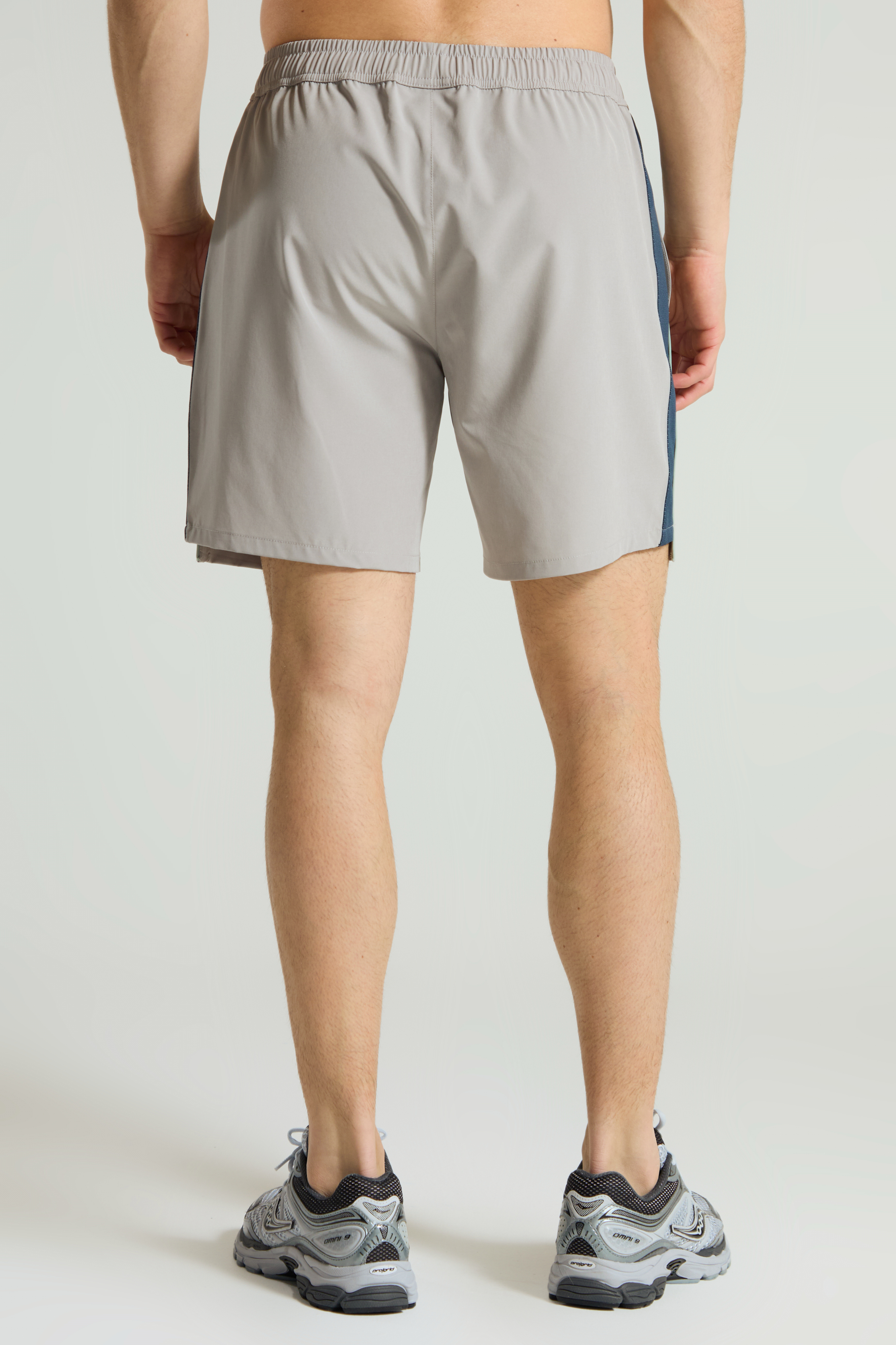Men's Panelled Sports Short: Range 2 - Aqua Edge - Grey