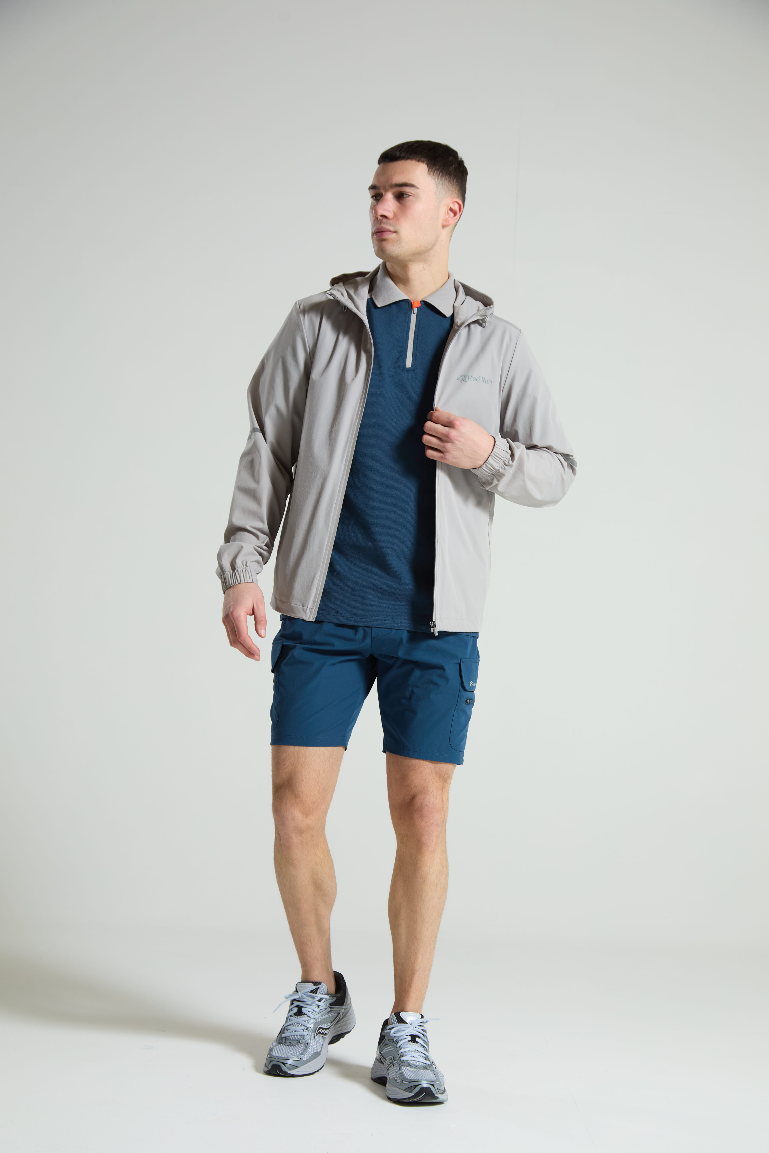 Men's Sport Zip Polo: Range 2 - Aqua Edge