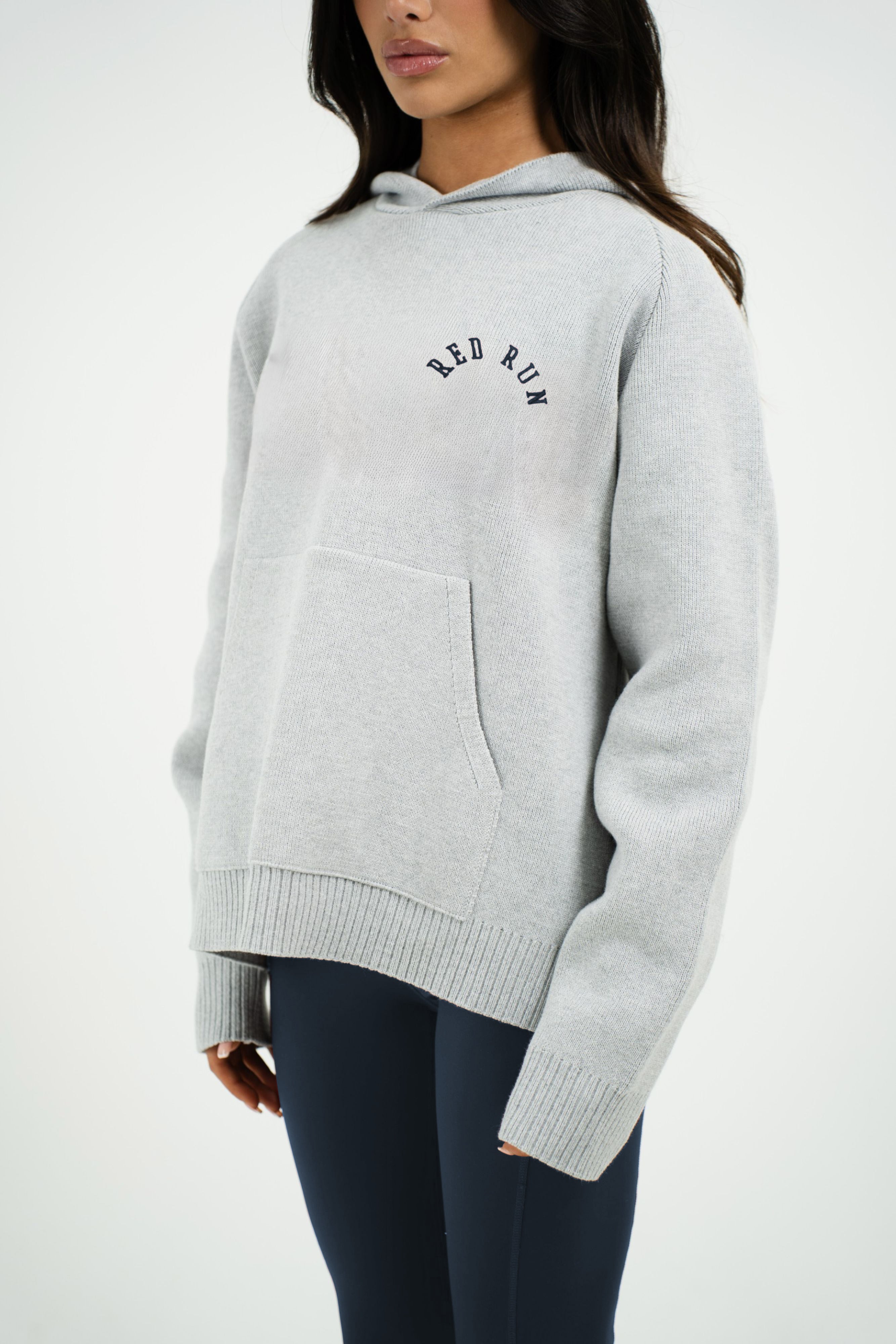Knit Hoodie - Grey Melange/Slate Grey