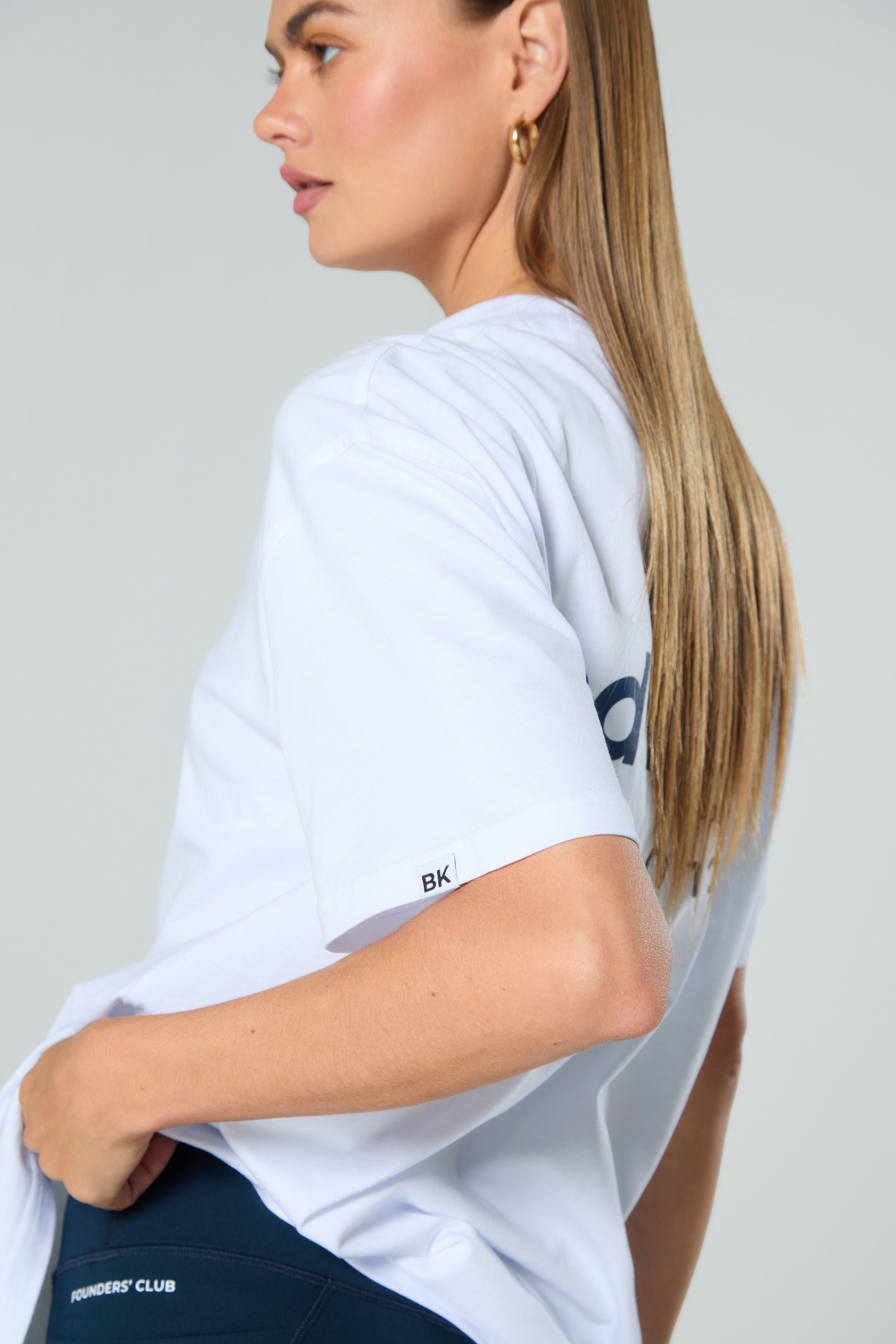 Relaxed White Tee - Founders' Club