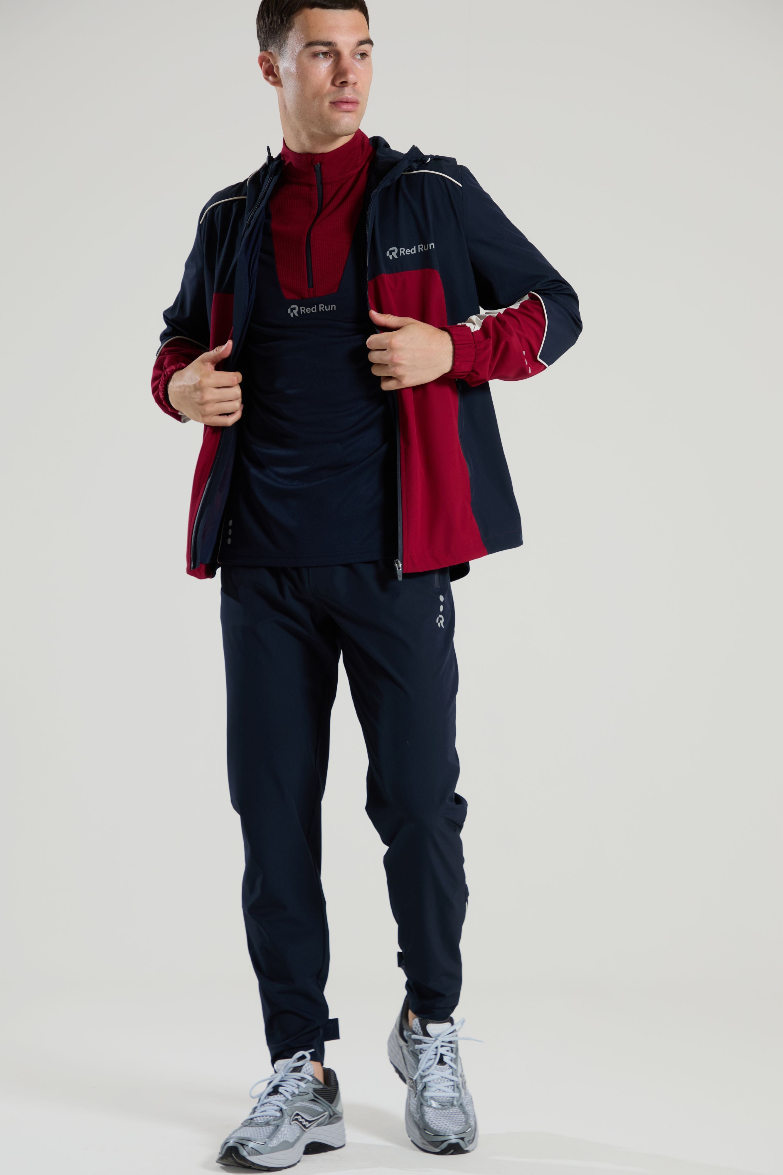 RedRun Men's Technical Track Jacket - Burgundy | Activewear
