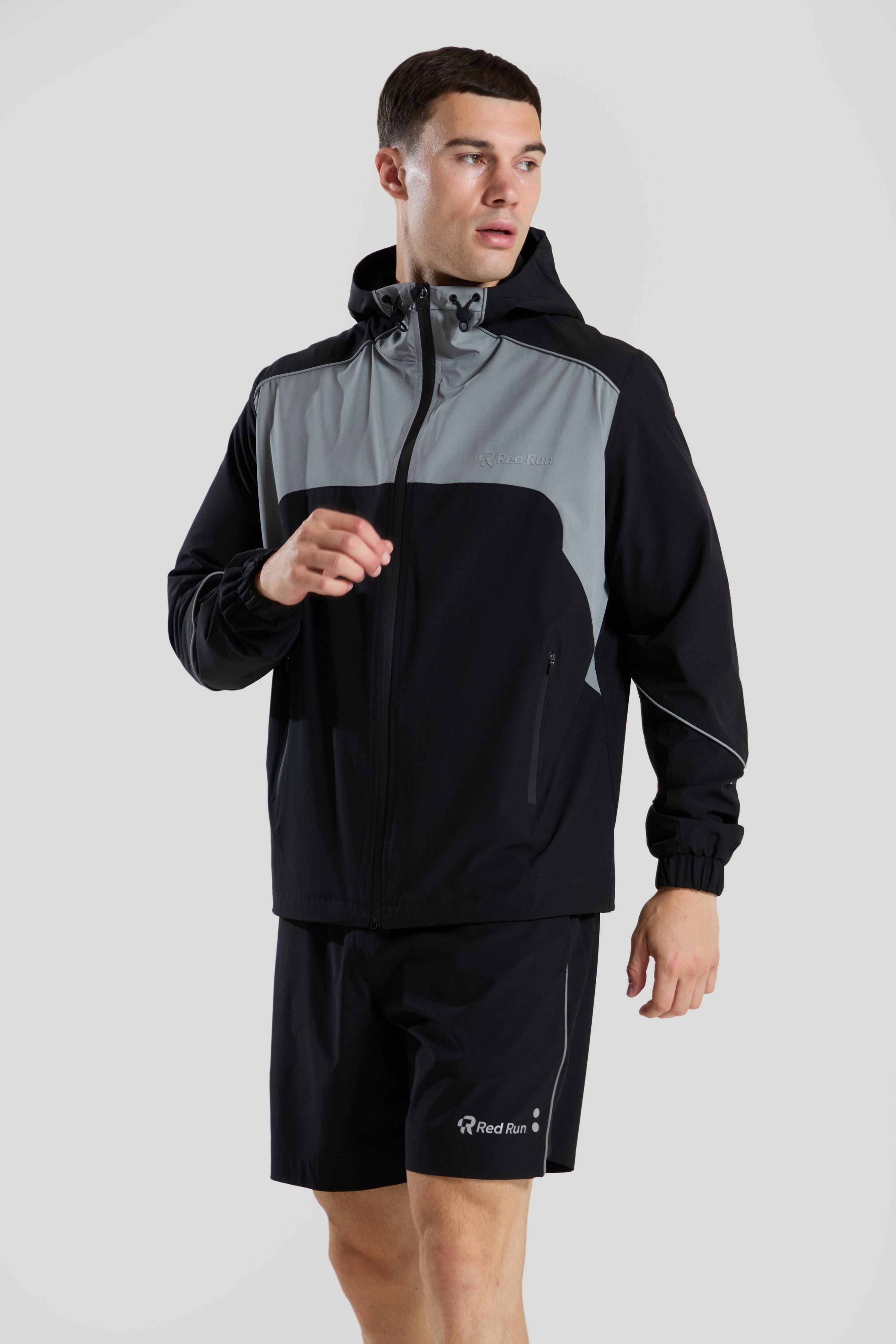 RedRun Men's Technical Track Jacket - Black | Activewear