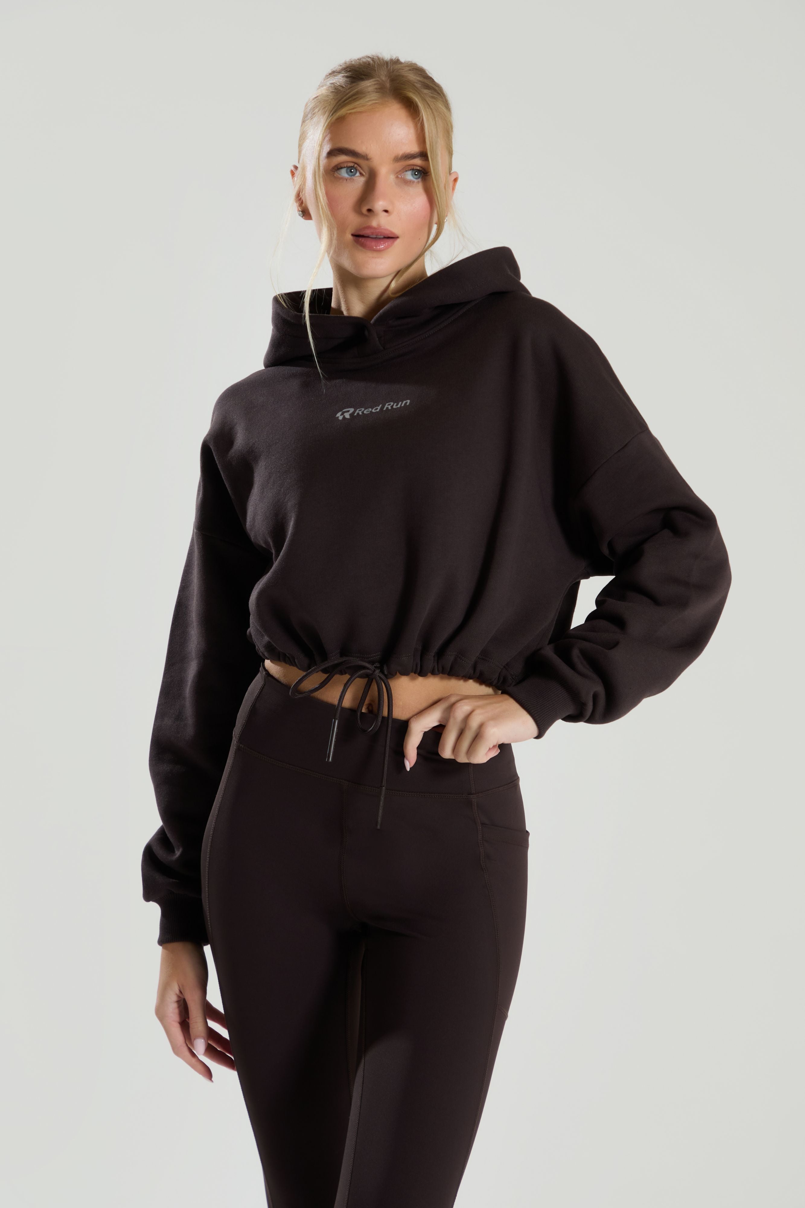 Active Cropped Hoodie - Espresso