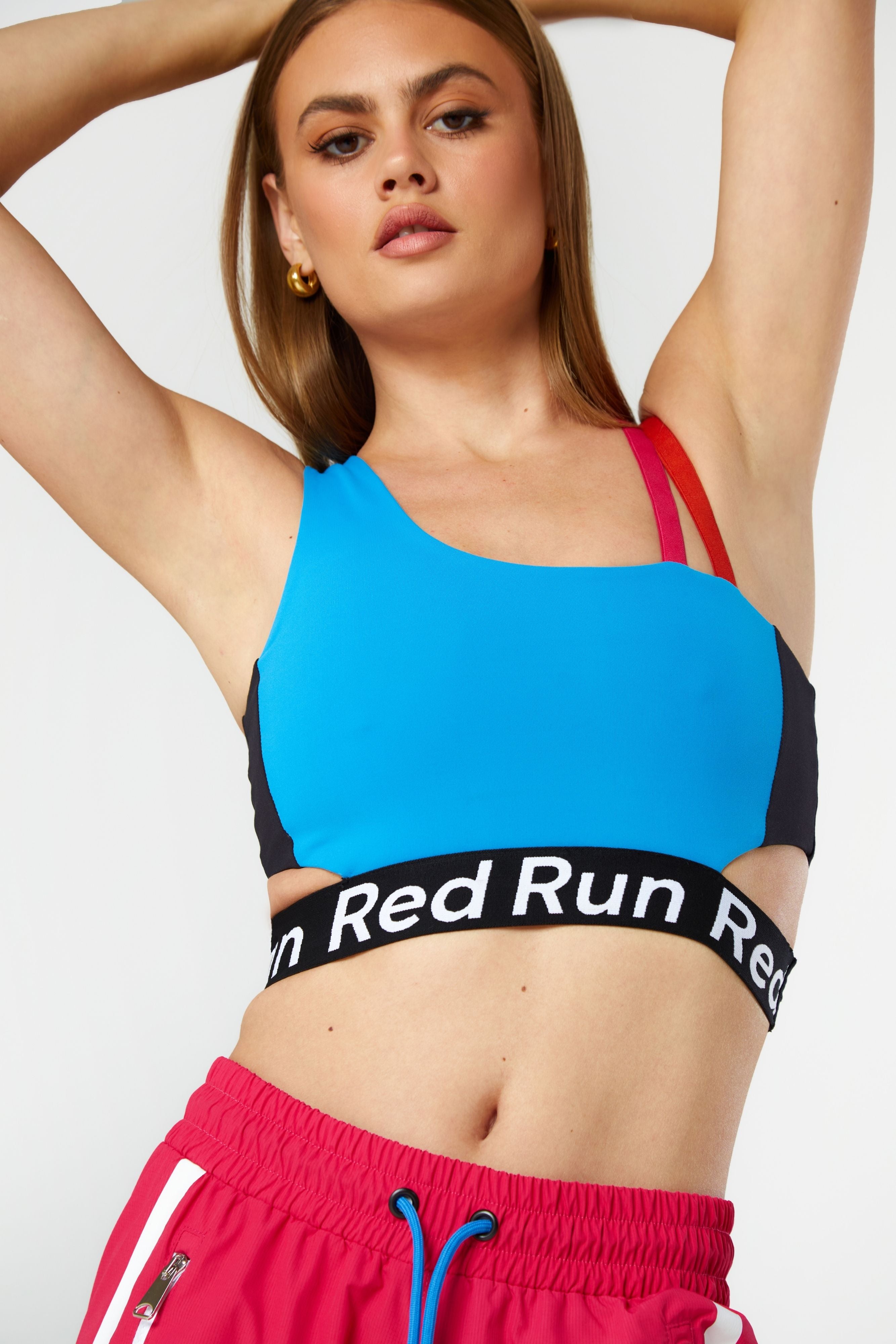 Colour Block Sports Bra - Neon Safari