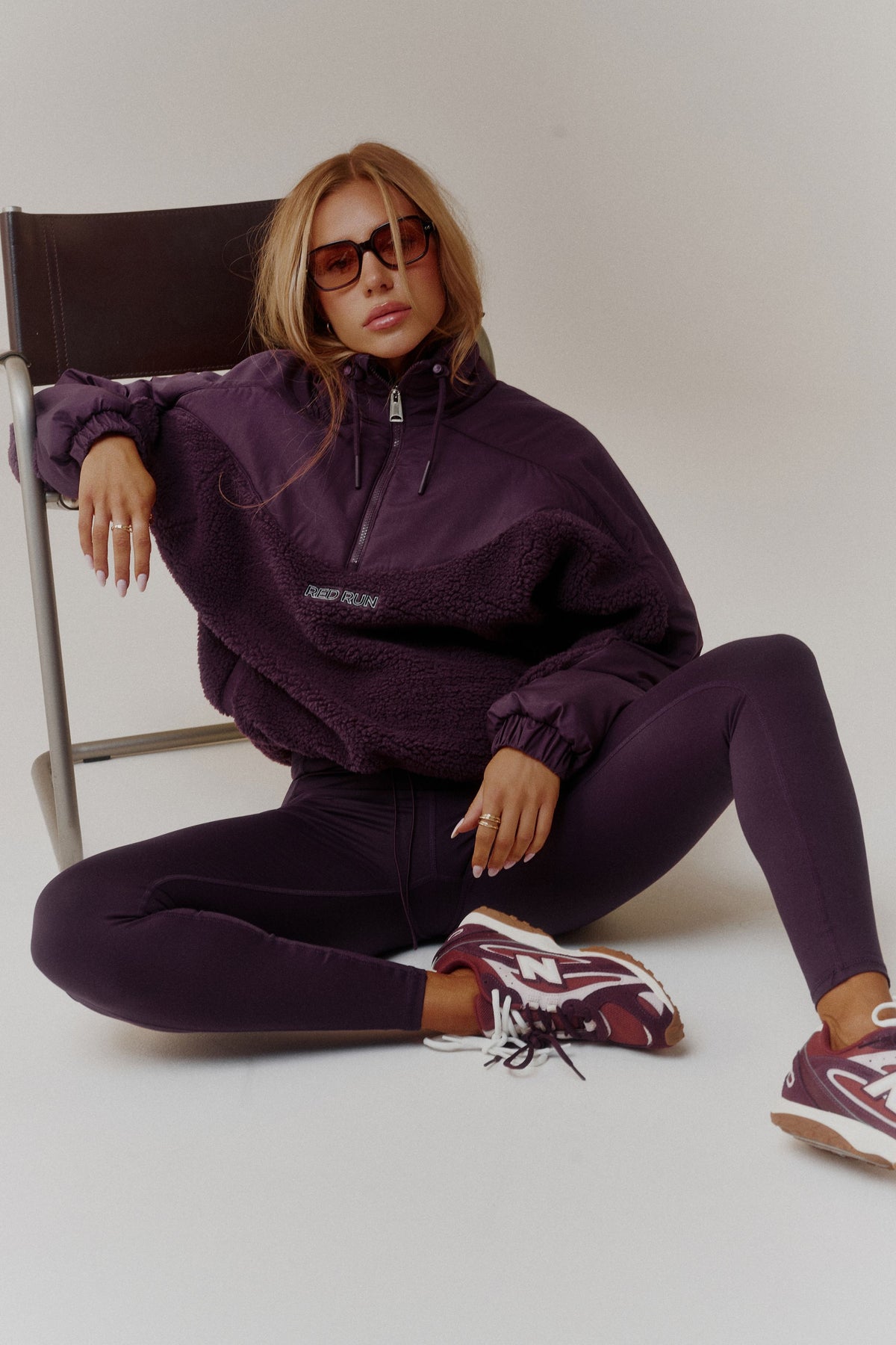 Active Shearling Pullover - Dark Cherry