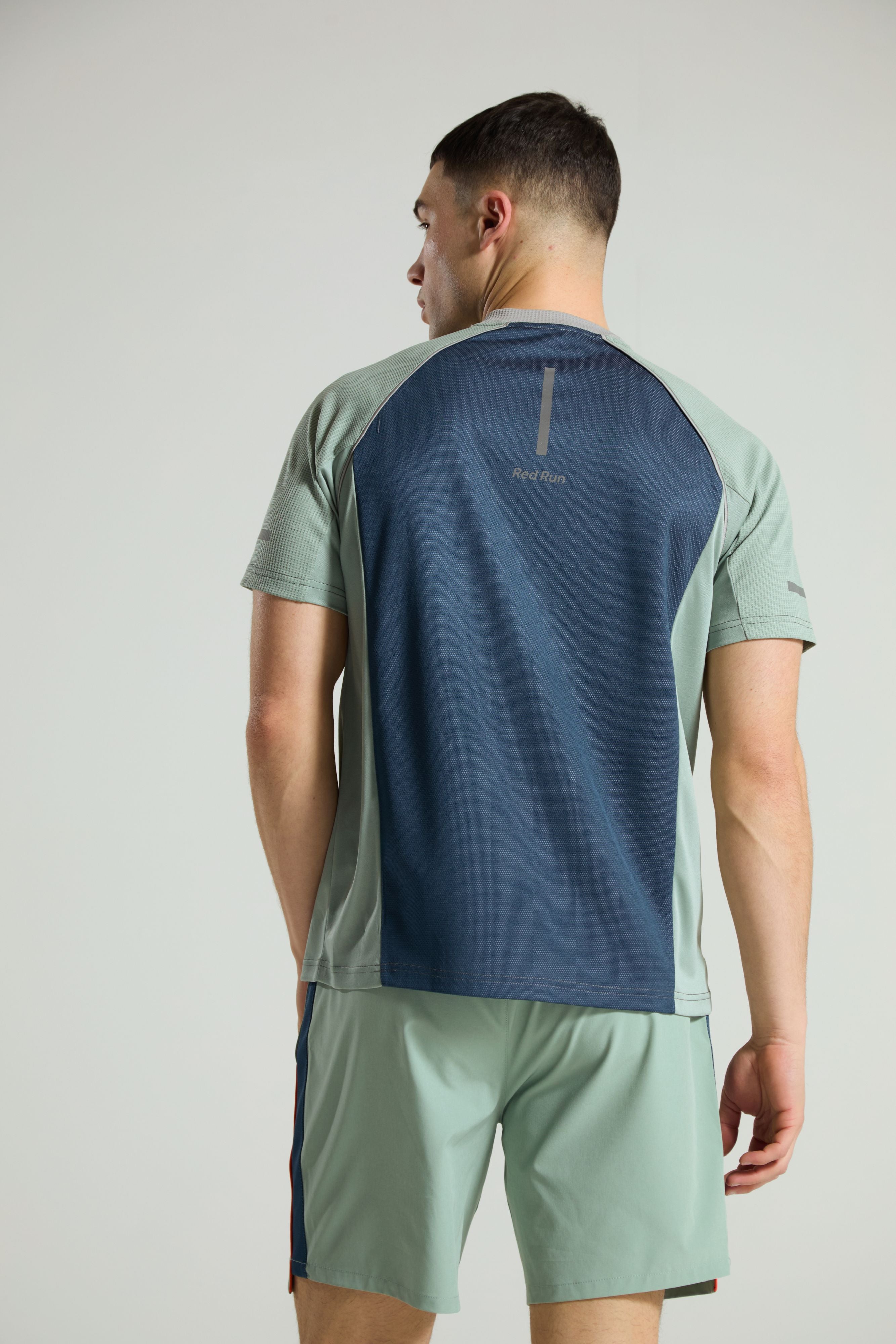 Men's Technical Power Tee: Range 2 - Aqua Edge - Blue