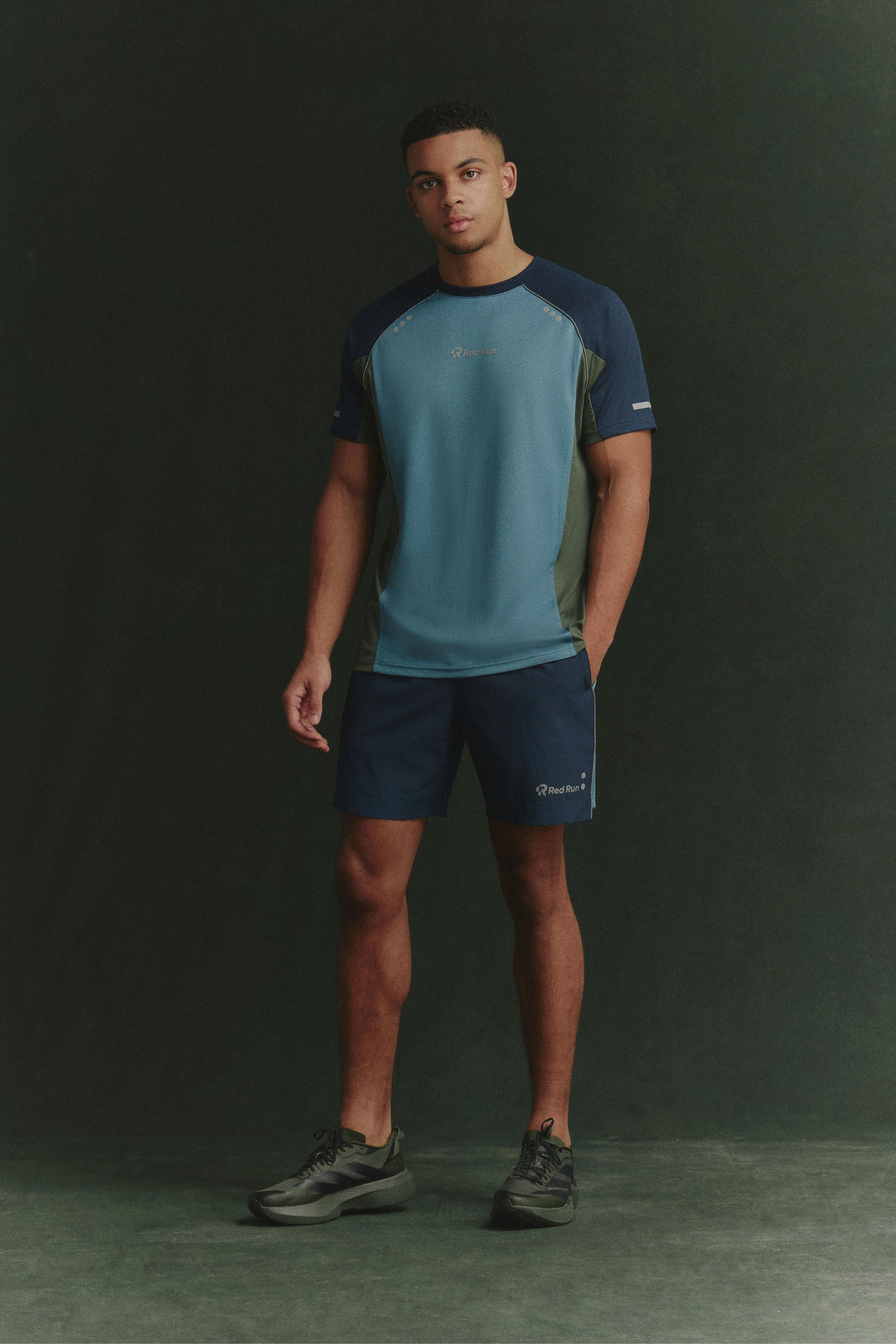 Men's Panelled Sports Short - Midnight Moss