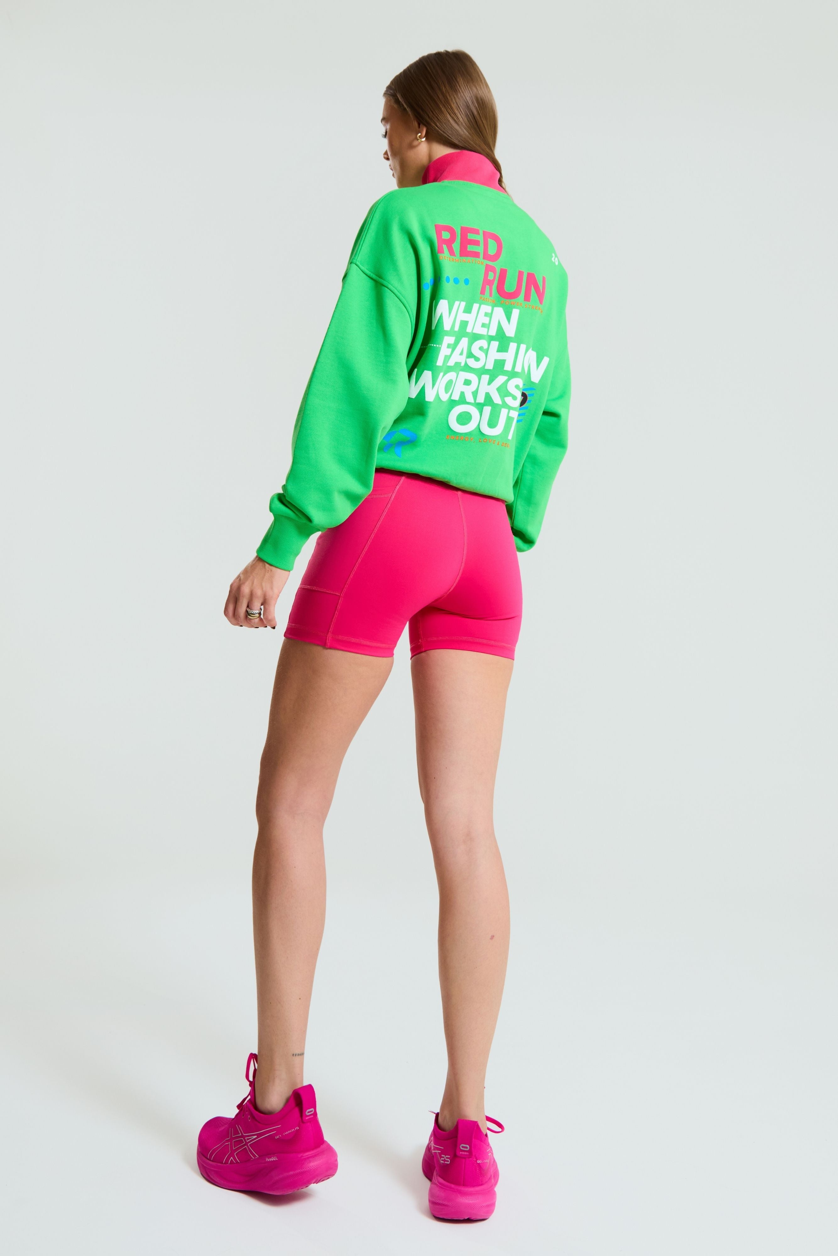 1/4 Zip Sweater - Neon Safari