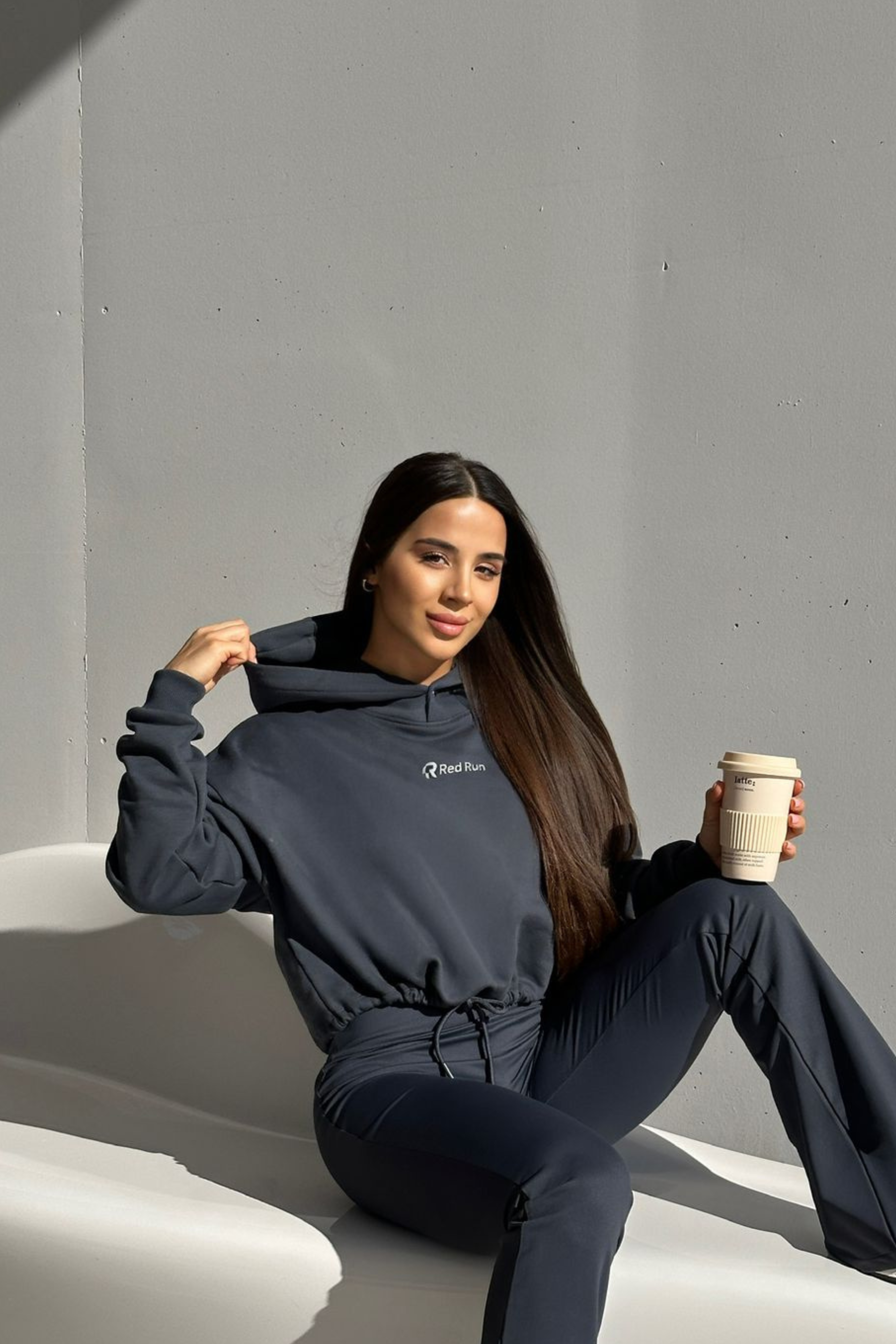 Active Cropped Hoodie - Slate Grey sweater